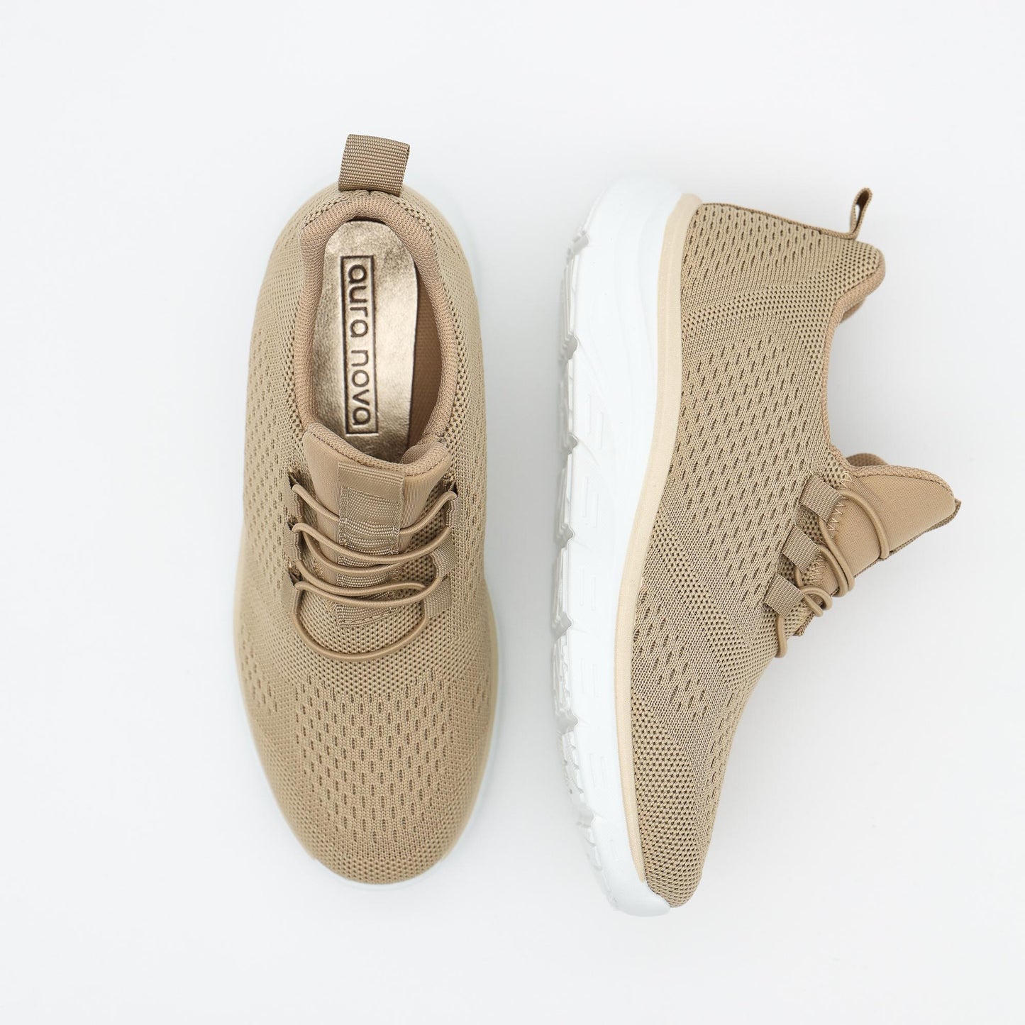 SNEAKERS MESH LACCI BEIGE 