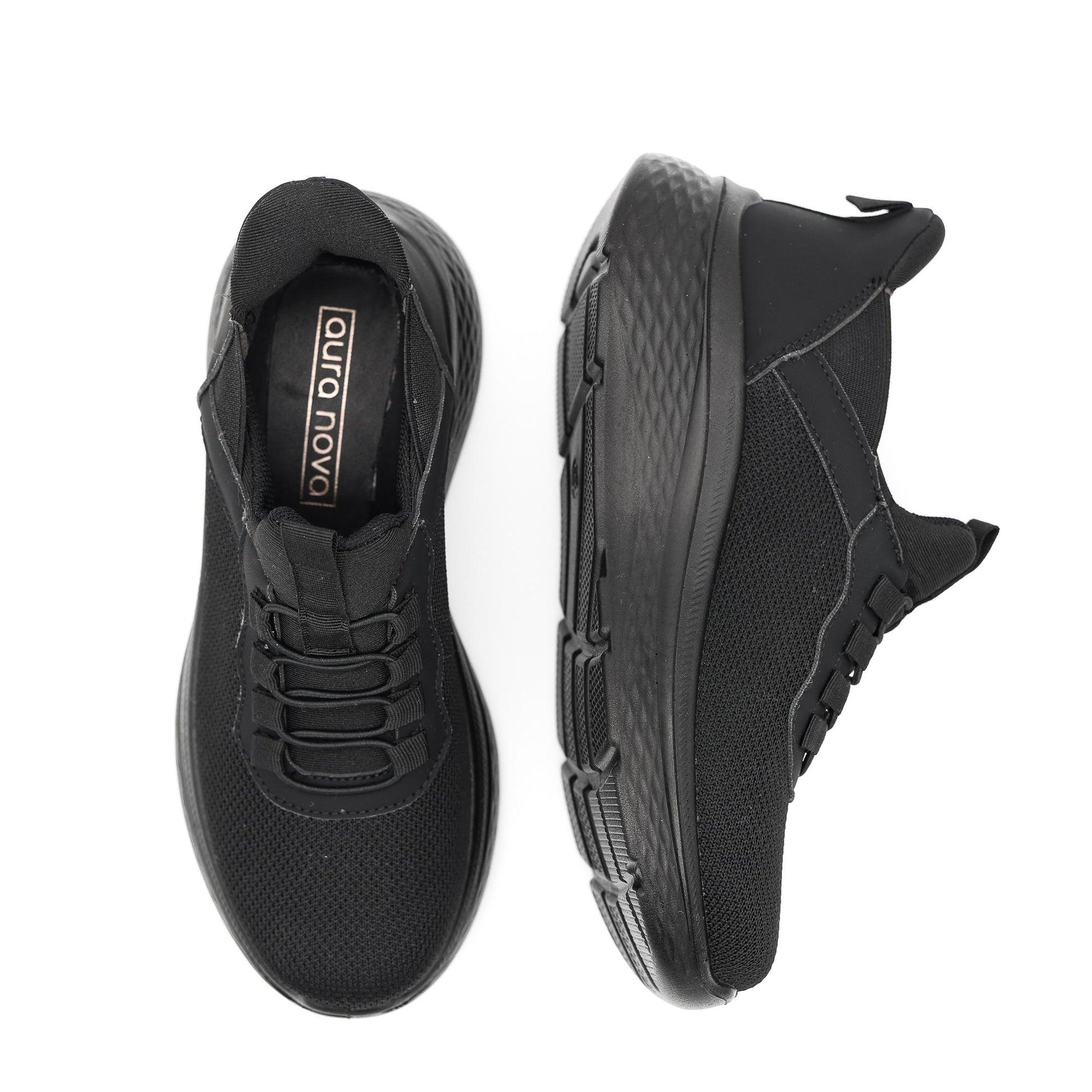 SNEAKERS MESH ELASTICI NERO 
