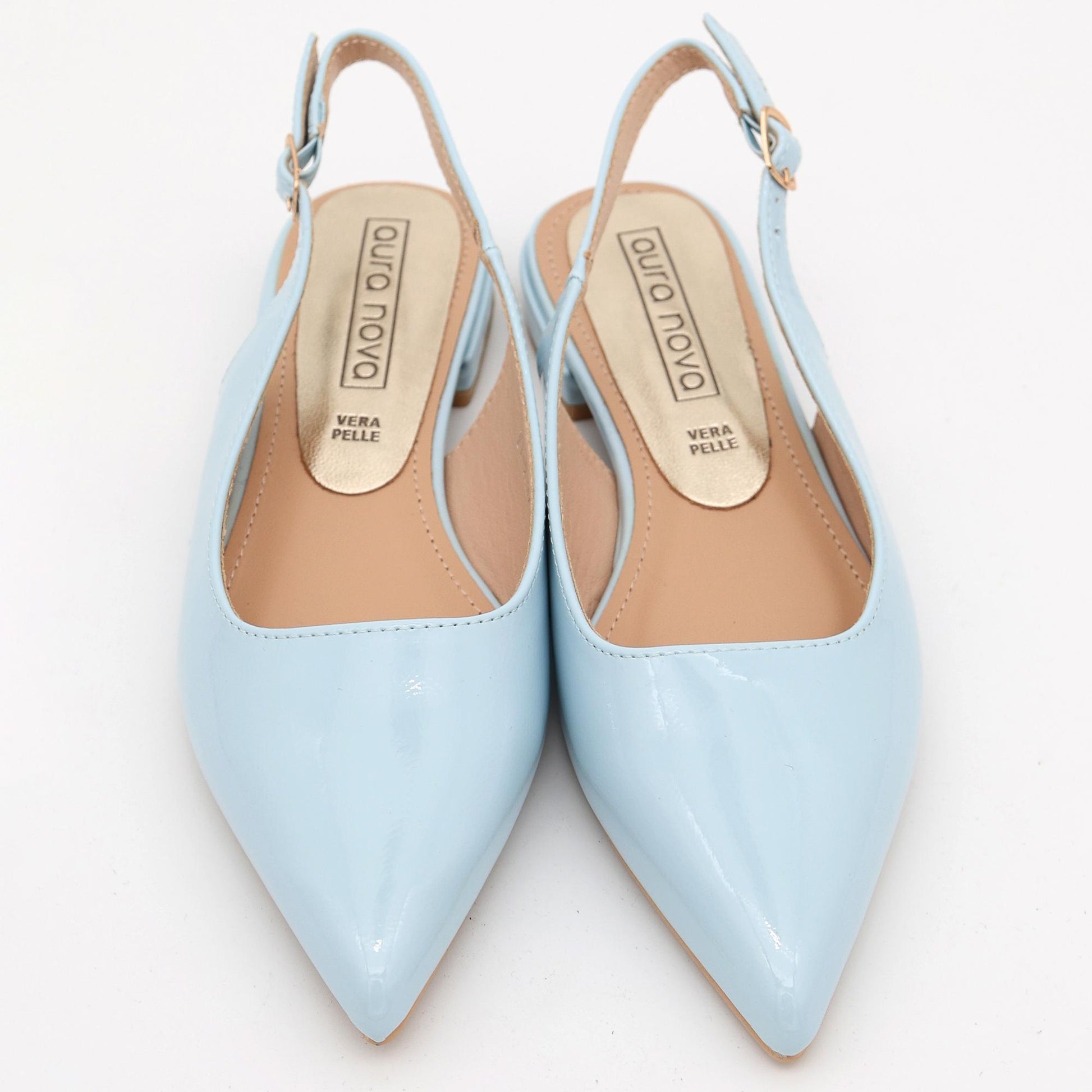 SLINGBACK FLAT AZZURRO 