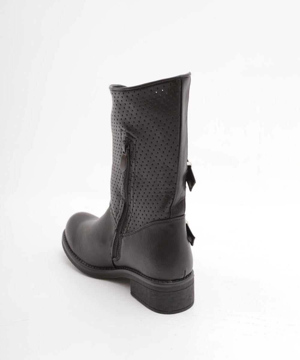 STIVALETTO FIBBIE NERO 
