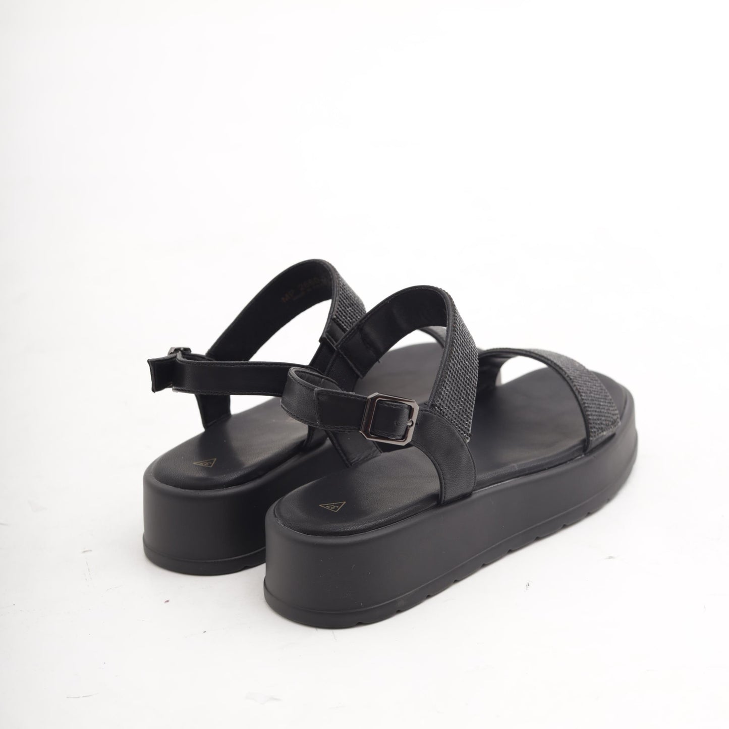 SANDALO FLATFORM STRASS NERO 