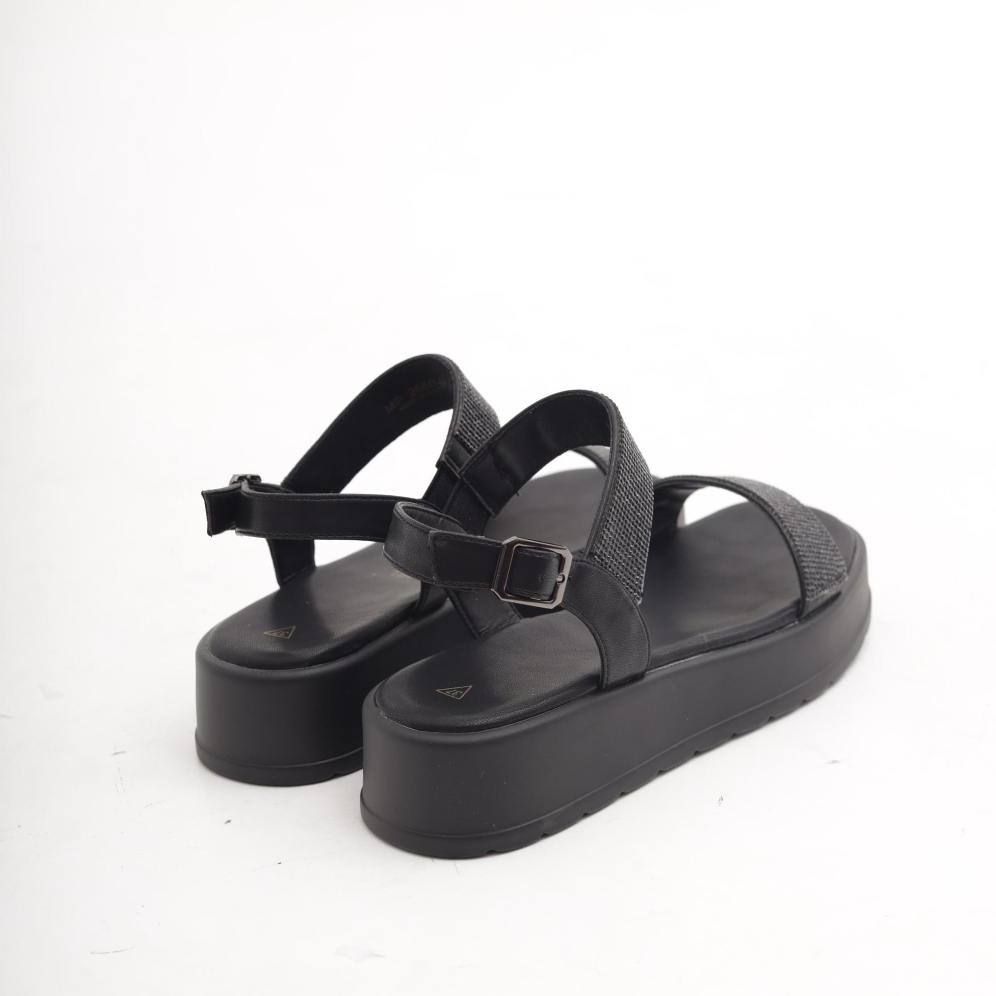 SANDALO FLATFORM STRASS NERO 