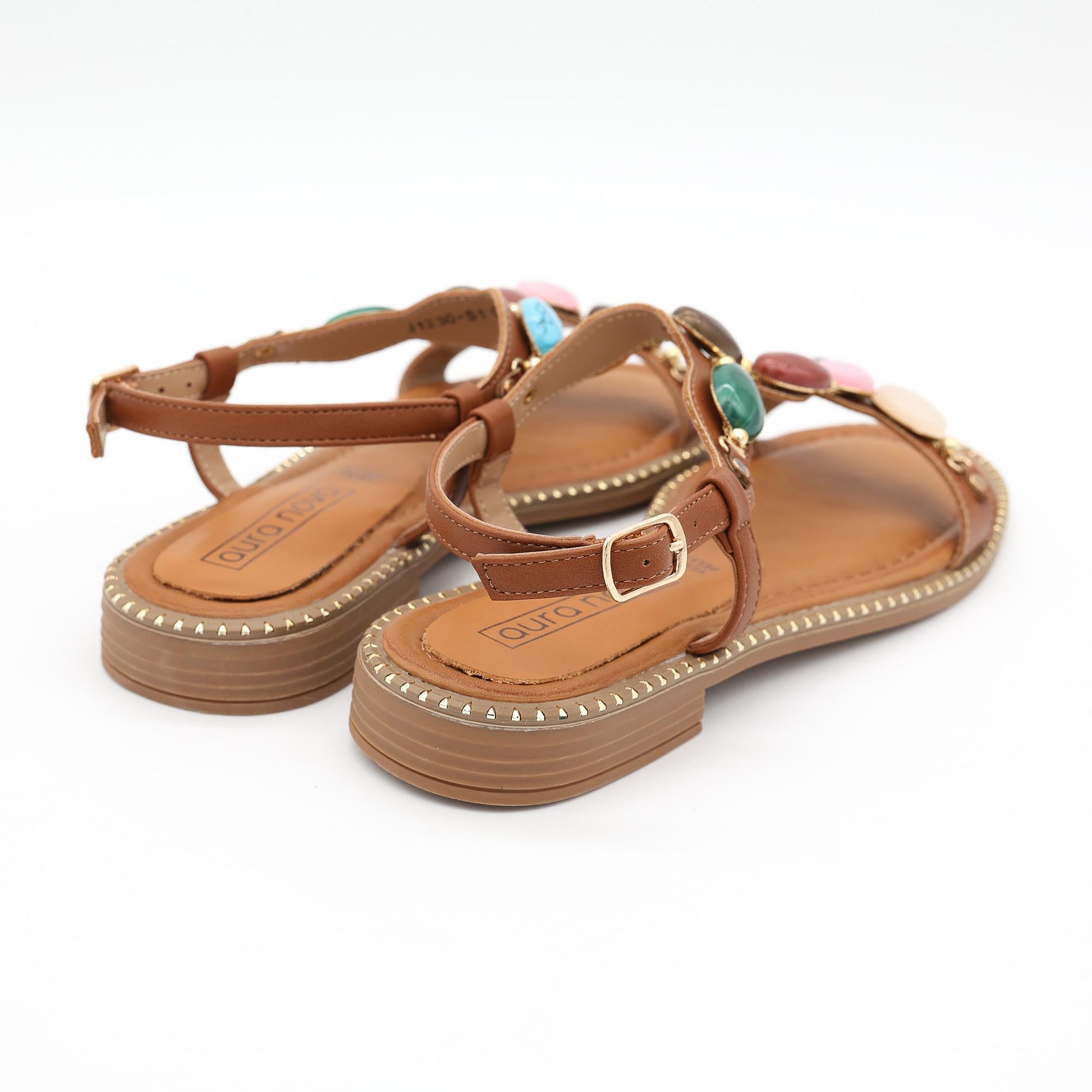 SANDALO FLAT PIETRE CAMEL 