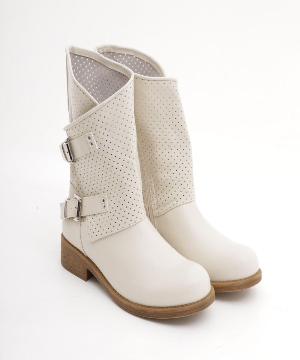 STIVALETTO FIBBIE BEIGE 