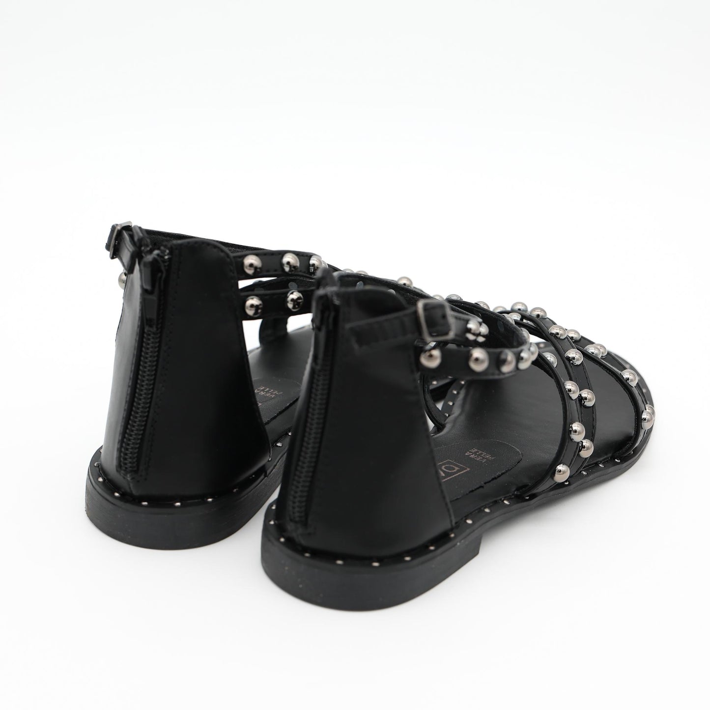 SANDALO FLAT BORCHIE NERO 