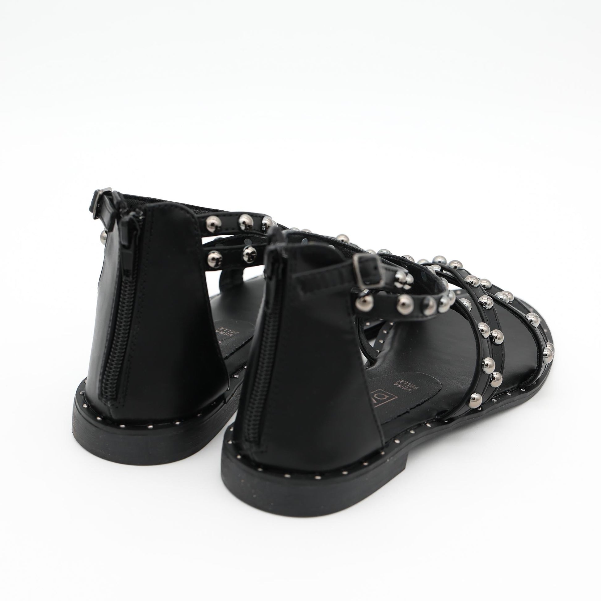 SANDALO FLAT BORCHIE NERO 