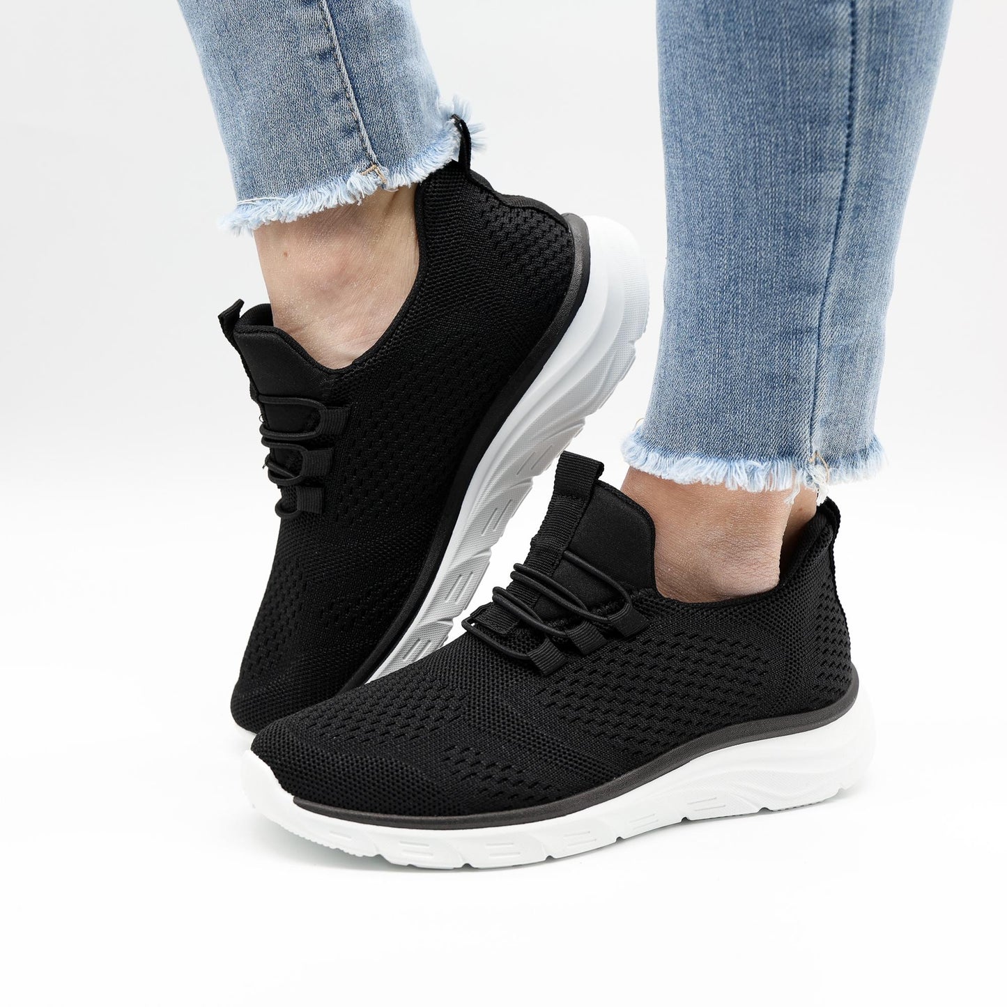 SNEAKERS MESH LACCI NERO 