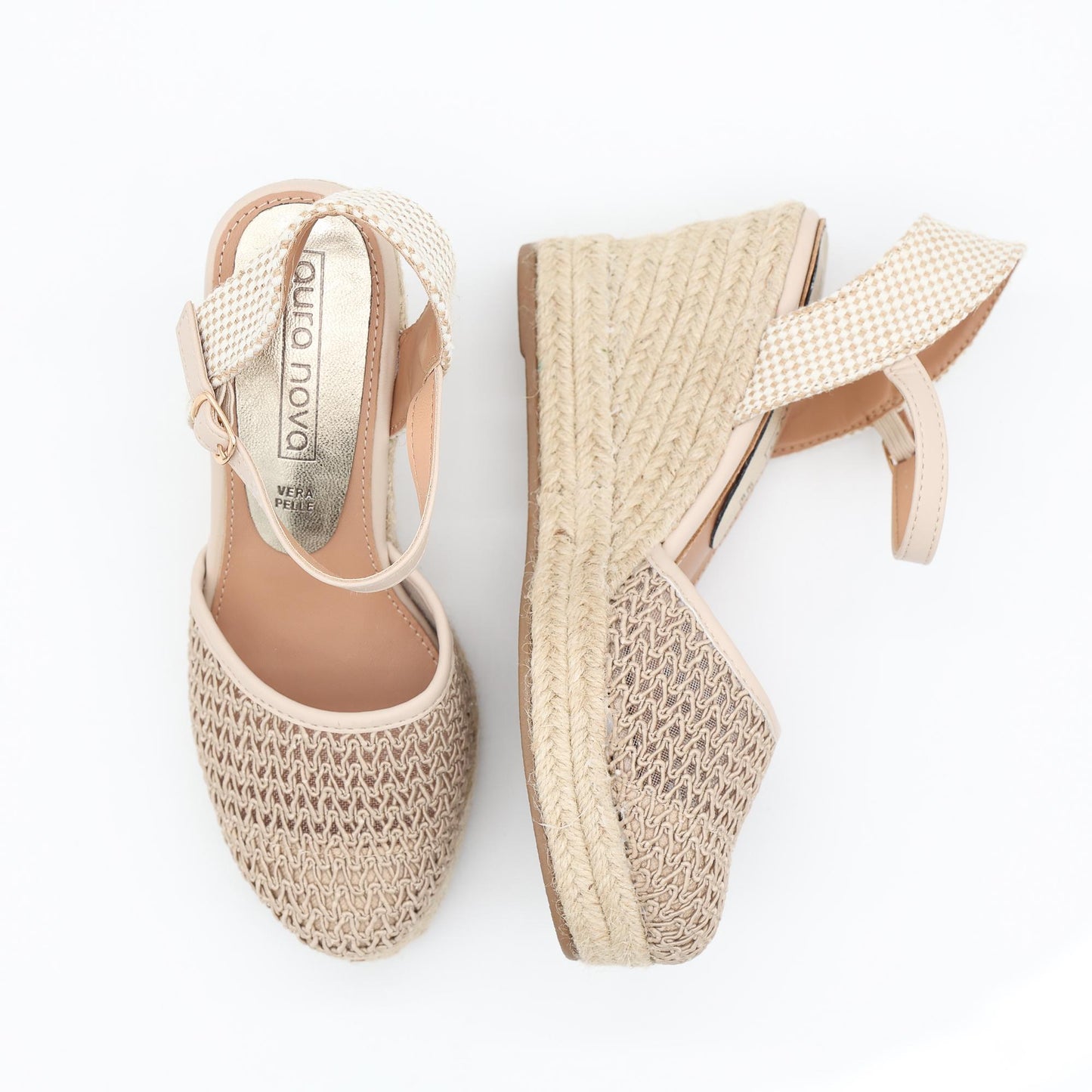 SANDALO CORDA ZEPPA IN RETE BEIGE 