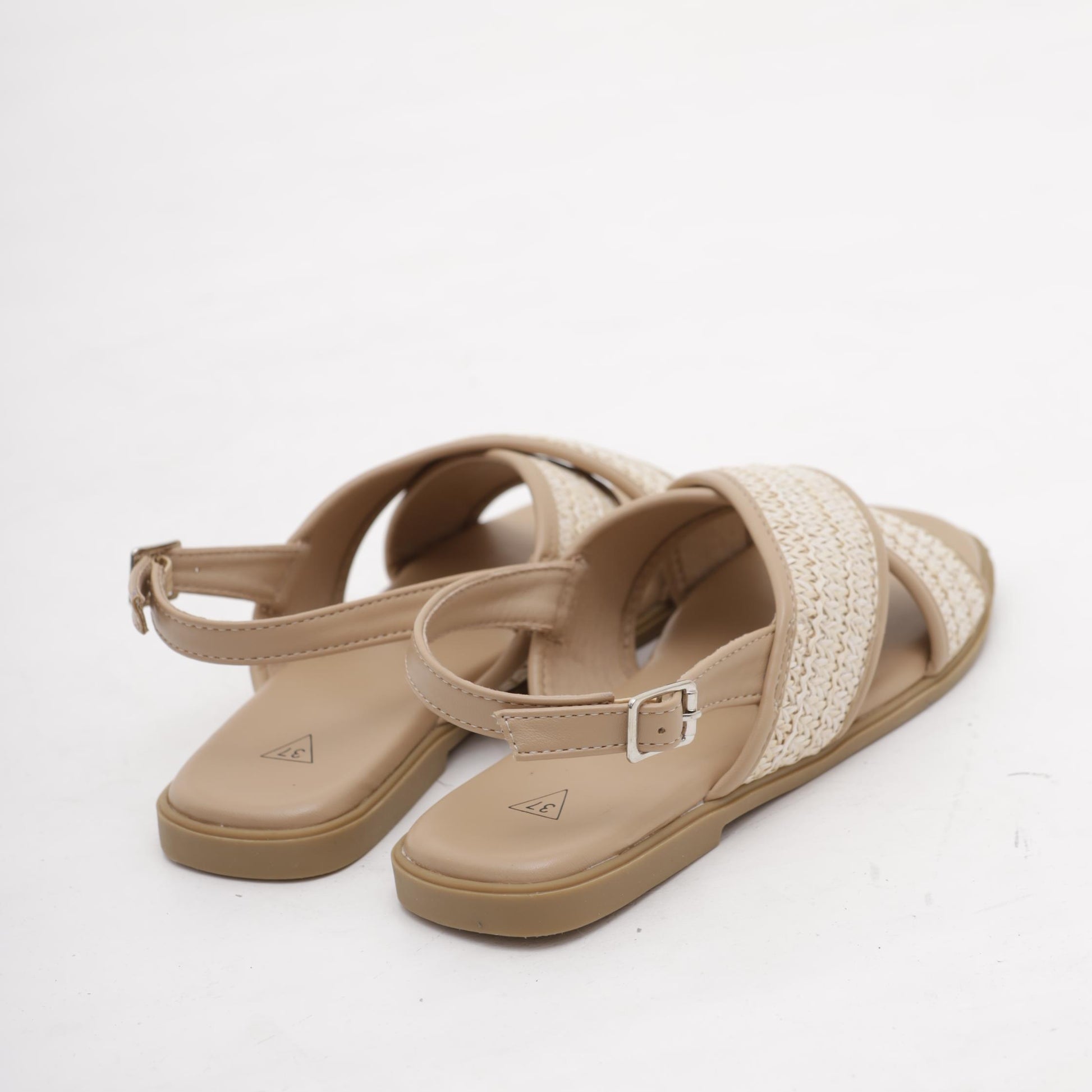 SANDALO FLAT INCROCIATO BEIGE 