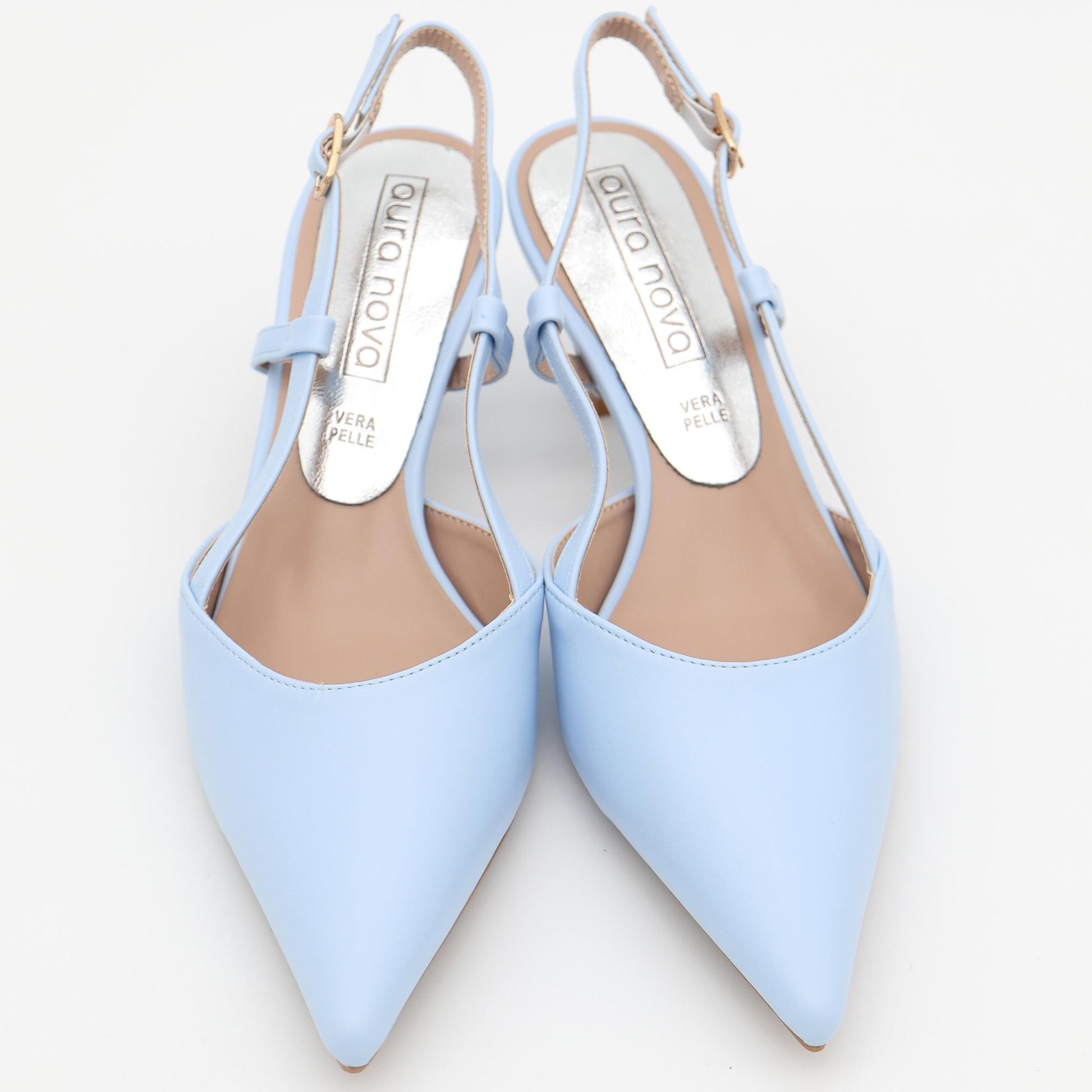 SLINGBACK TACCO AZZURRO 