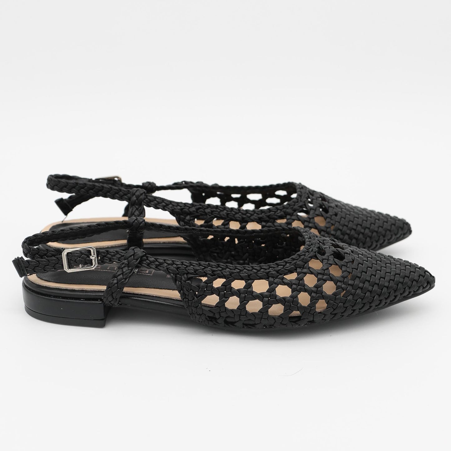 SLINGBACK INTRECCIATA NERO 