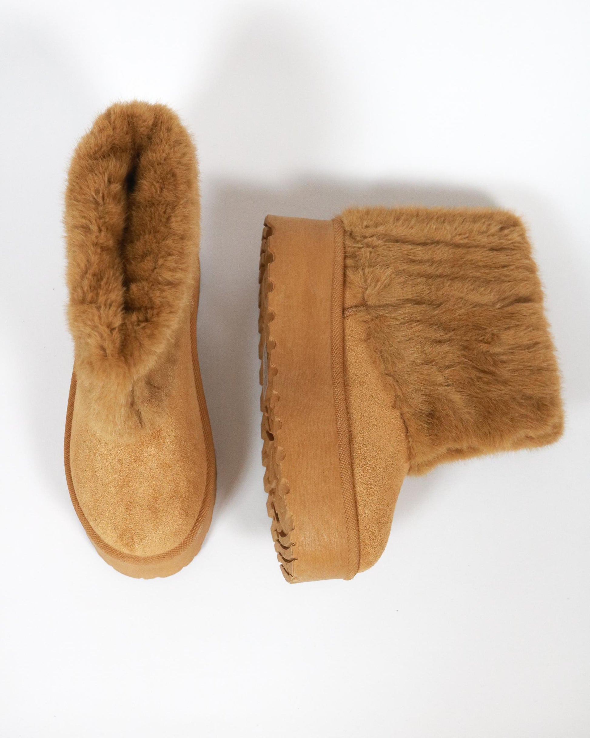 STIVALETTO MAMMUT RISVOLTATO CAMEL 