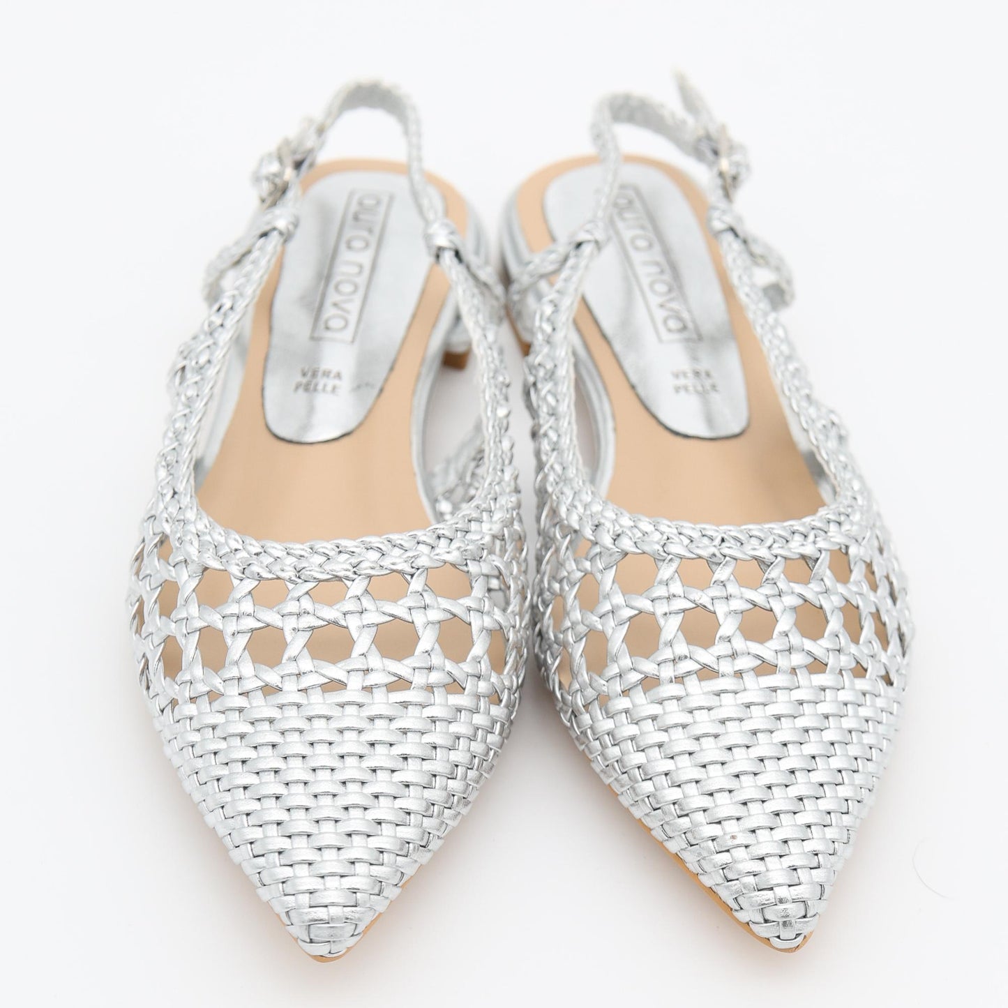 SLINGBACK INTRECCIATA ARGENTO 