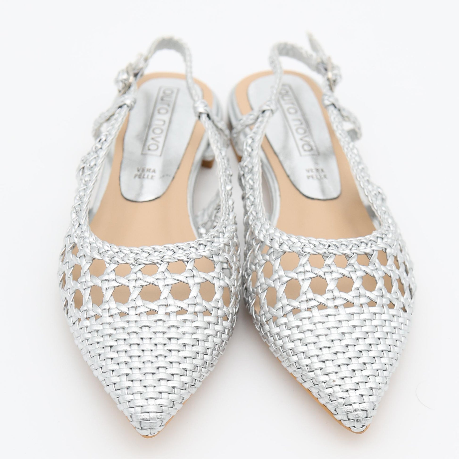 SLINGBACK INTRECCIATA ARGENTO 