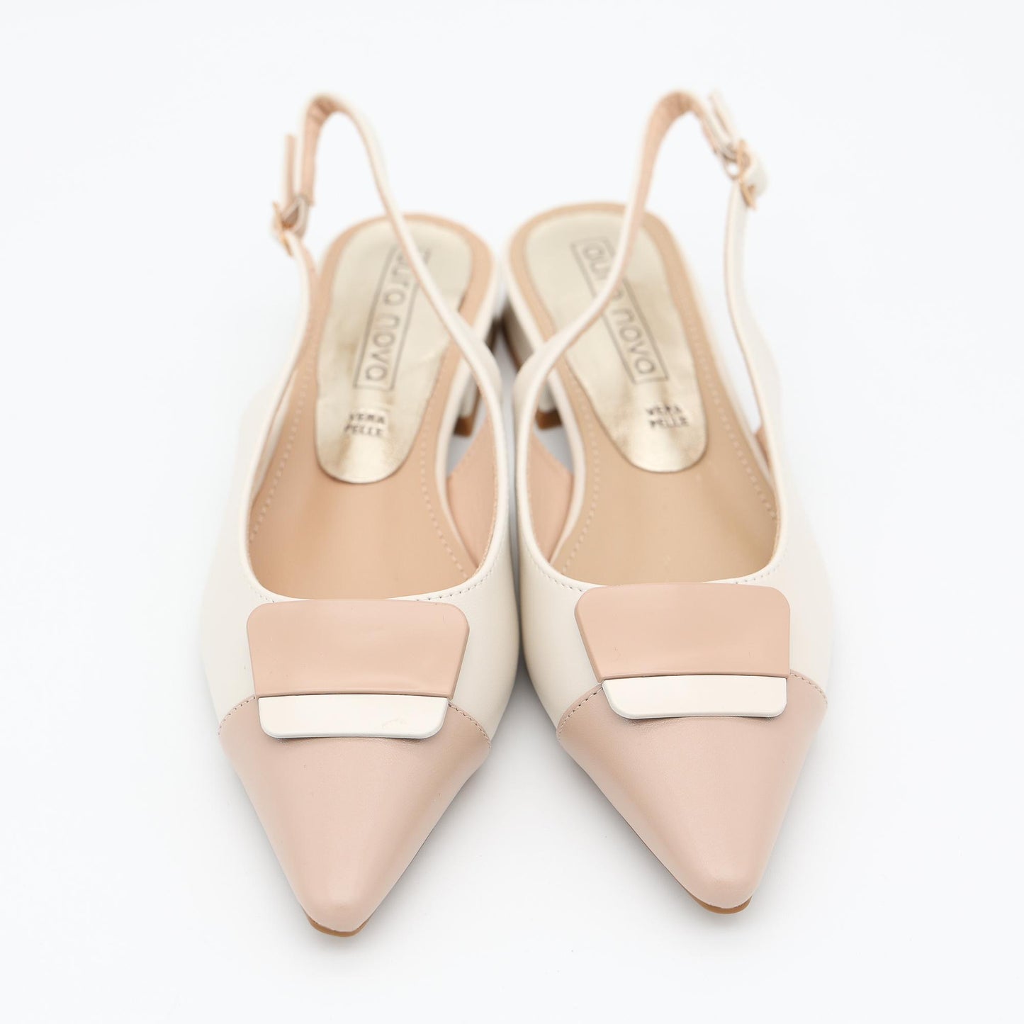 SLINGBACK BICOLORE BEIGE 