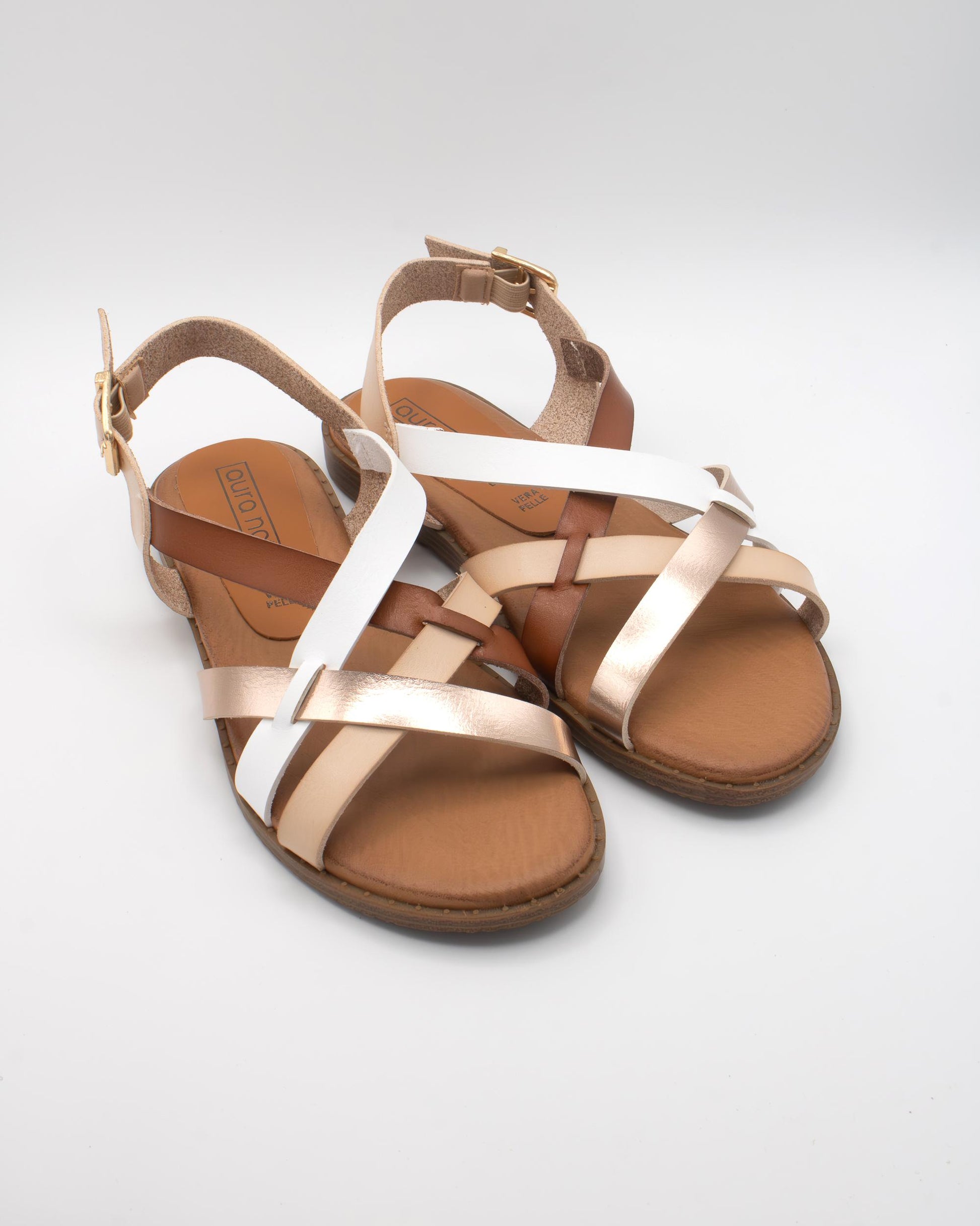 SANDALO FLAT INCROCIO BEIGE 