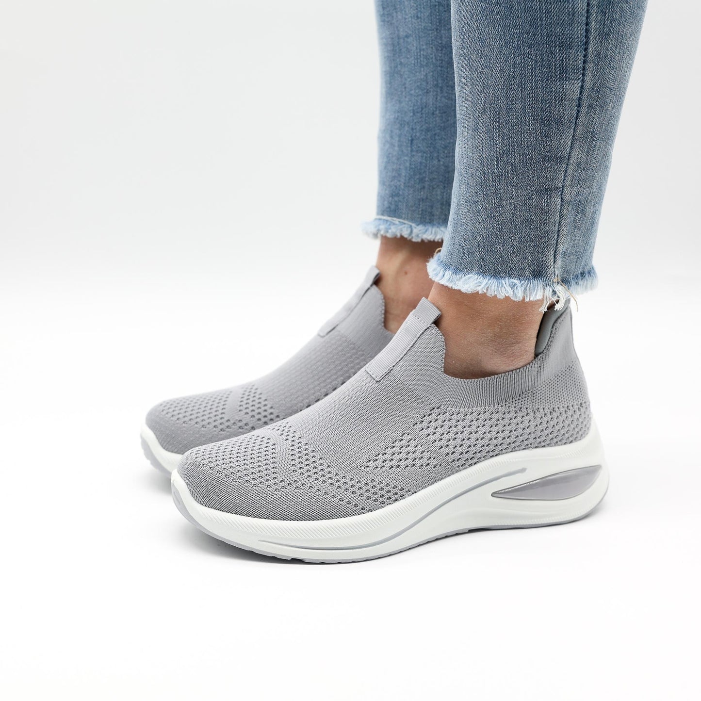 SNEAKERS SLIP-IN MESH GRIGIO 