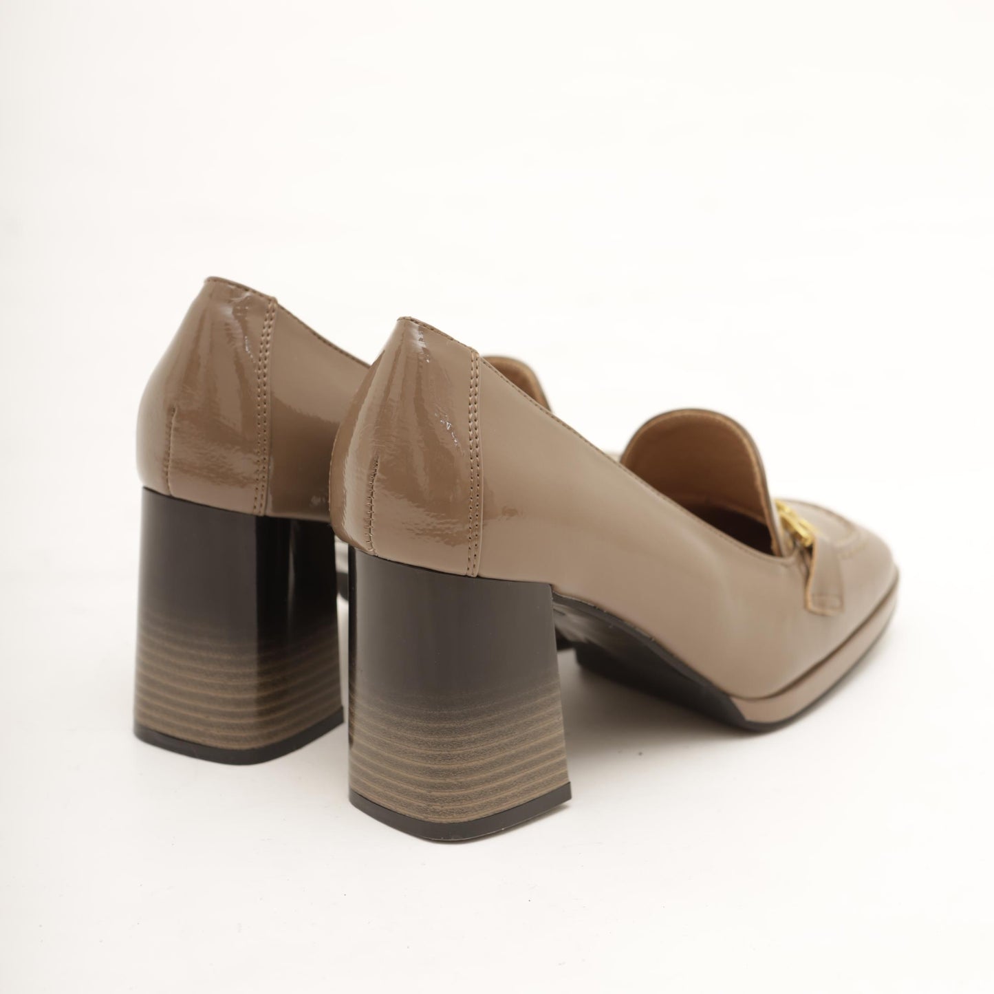 MOCASSINO MORSETTO TACCO TAUPE 