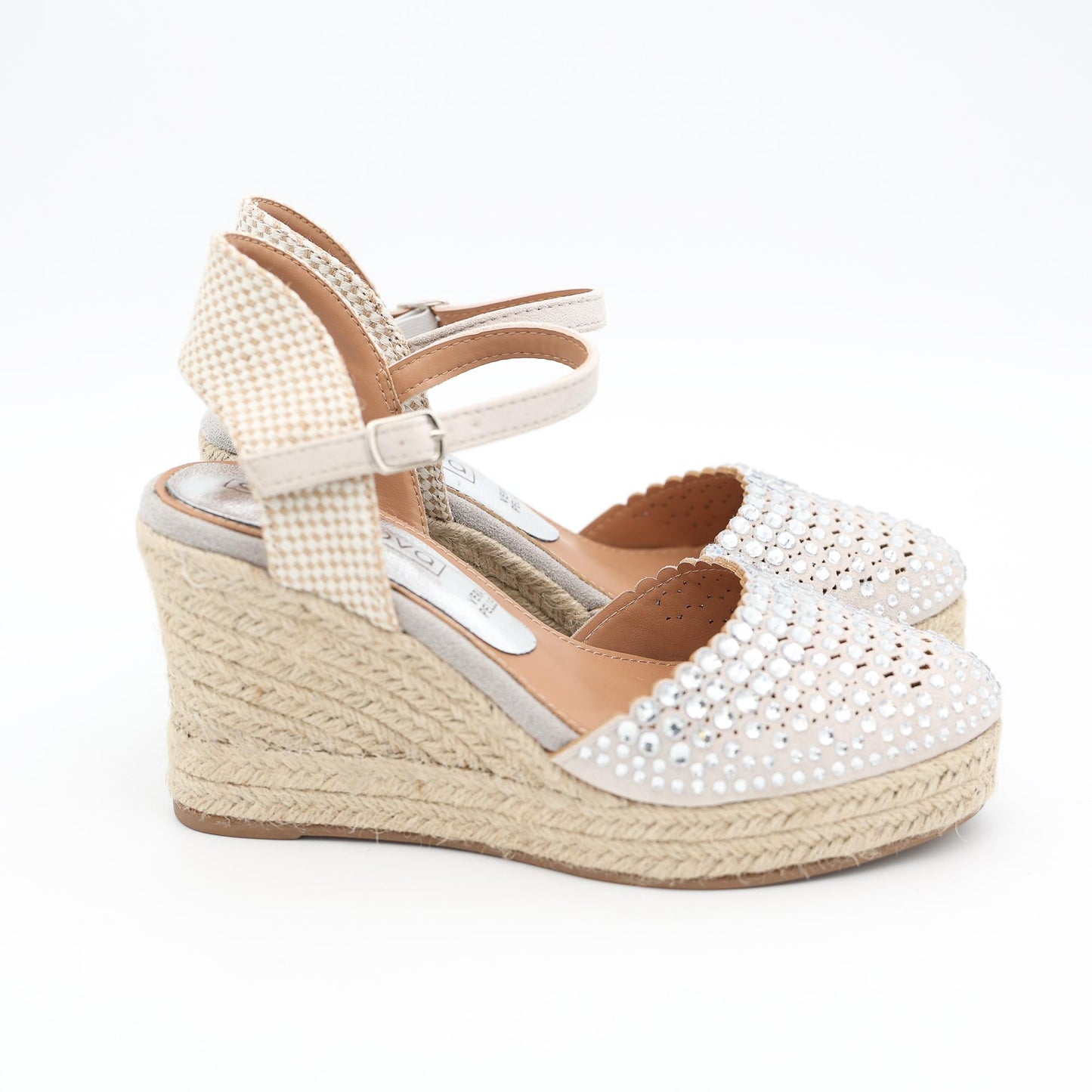 SANDALO ZEPPA CORDA STRASS ARGENTO 