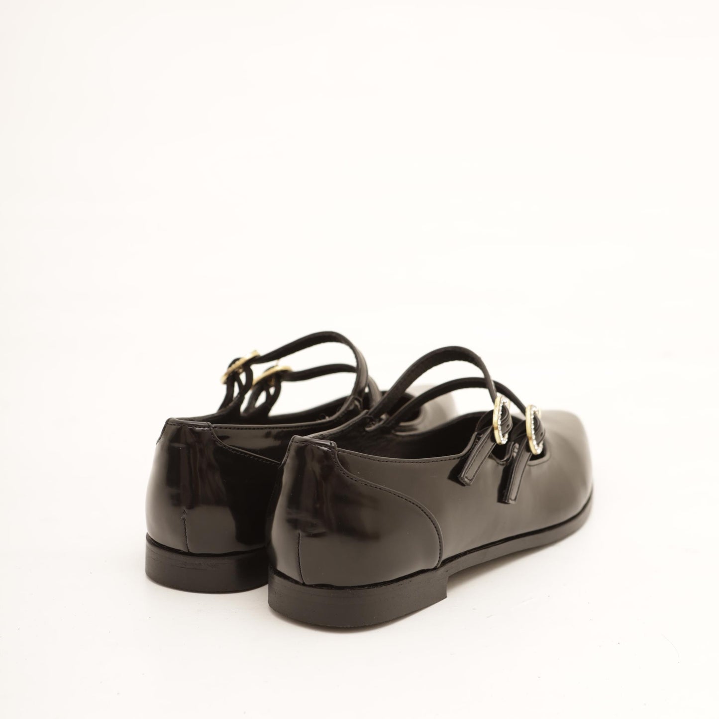 MARY JANE FLAT 2 CINTURINI NERO 