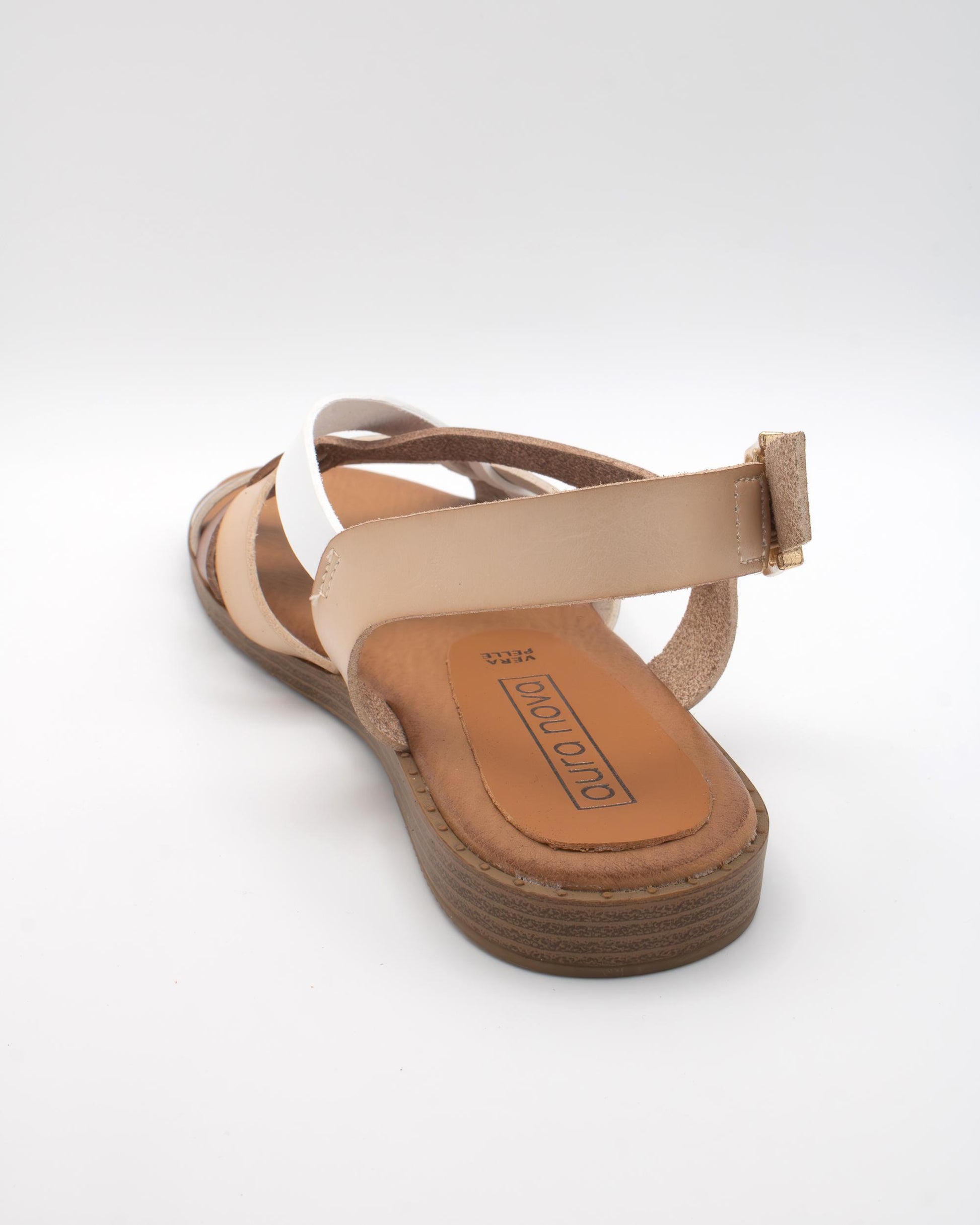 SANDALO FLAT INCROCIO BEIGE 