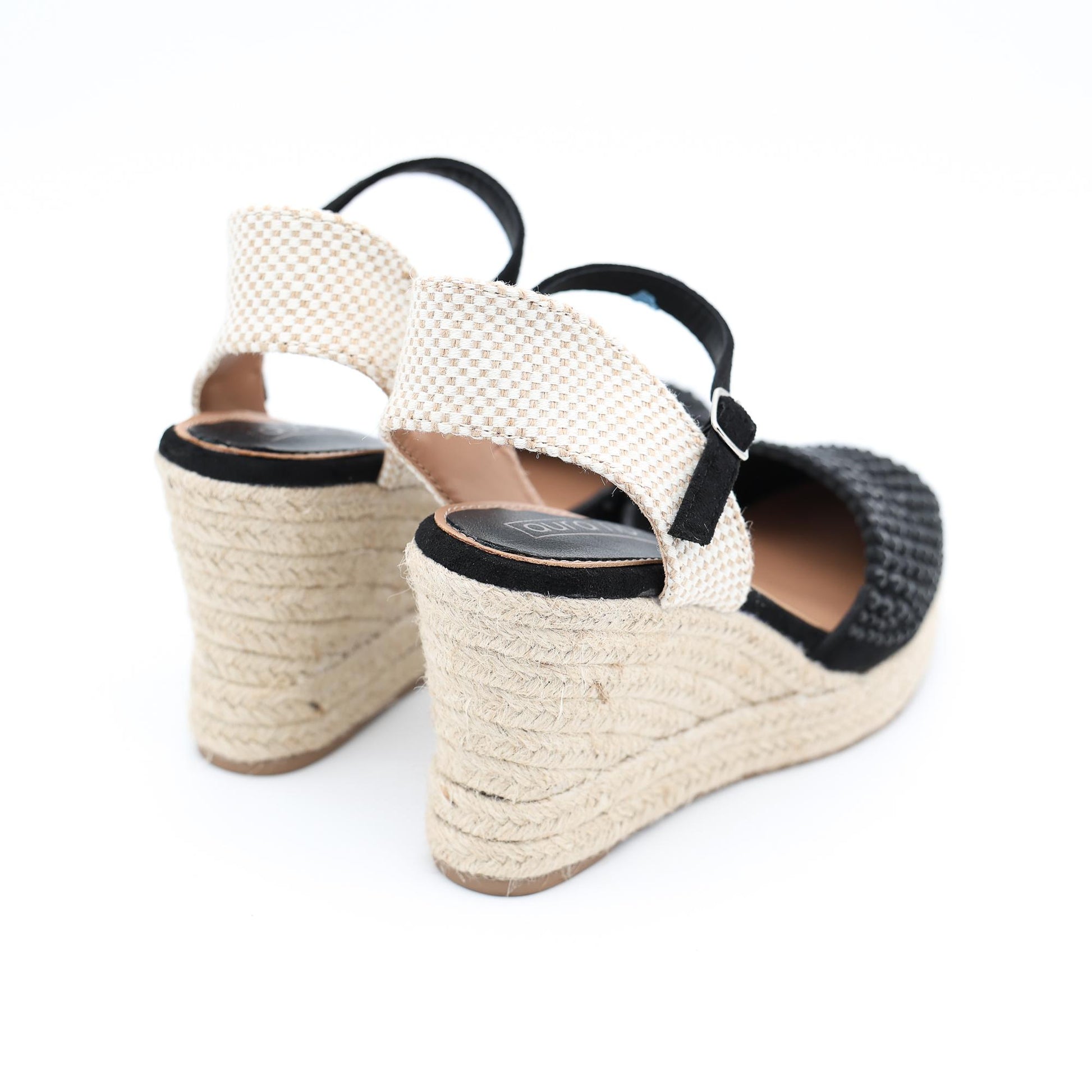 SANDALO ZEPPA CORDA STRASS NERO 