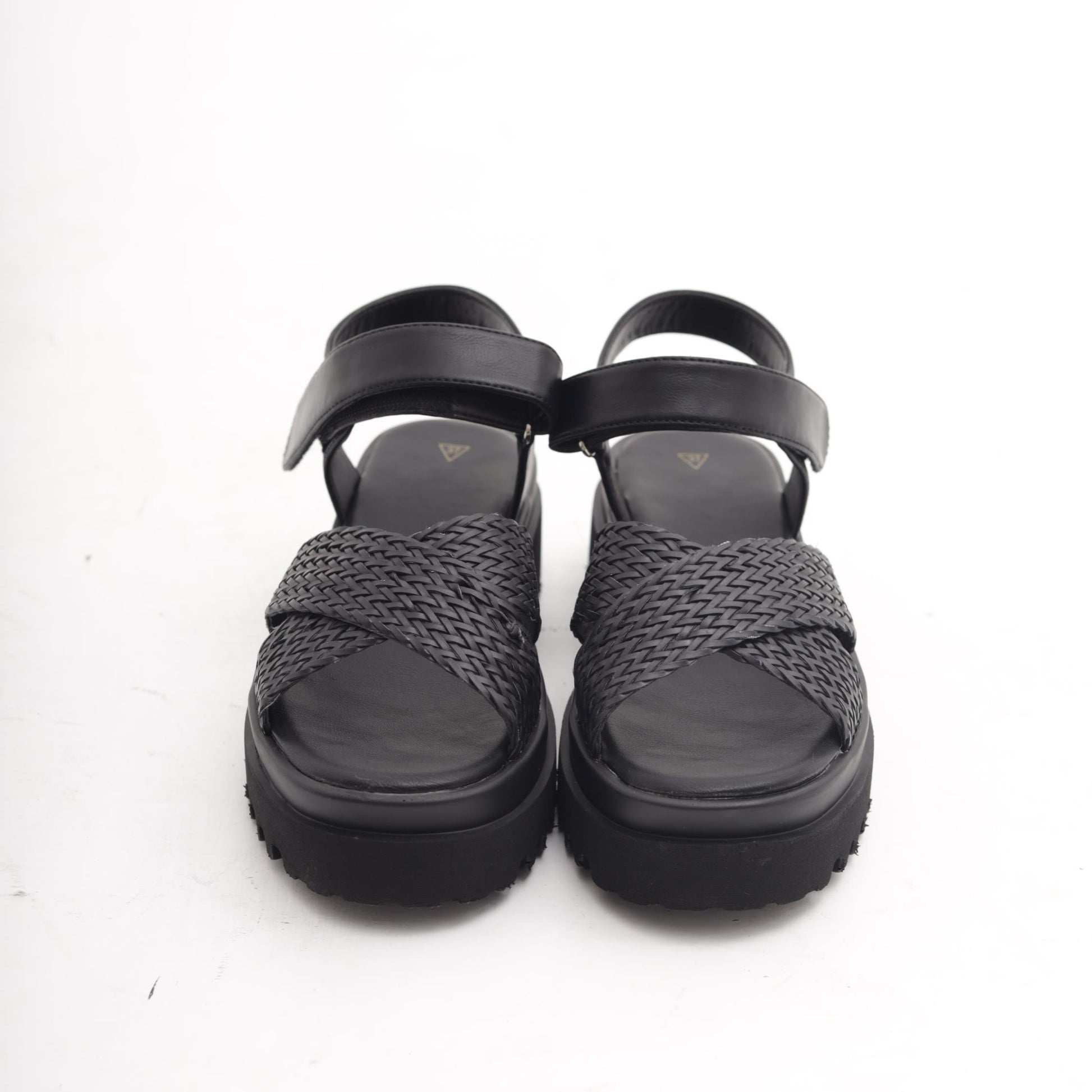 SANDALO FLATFORM INCROCIO NERO 