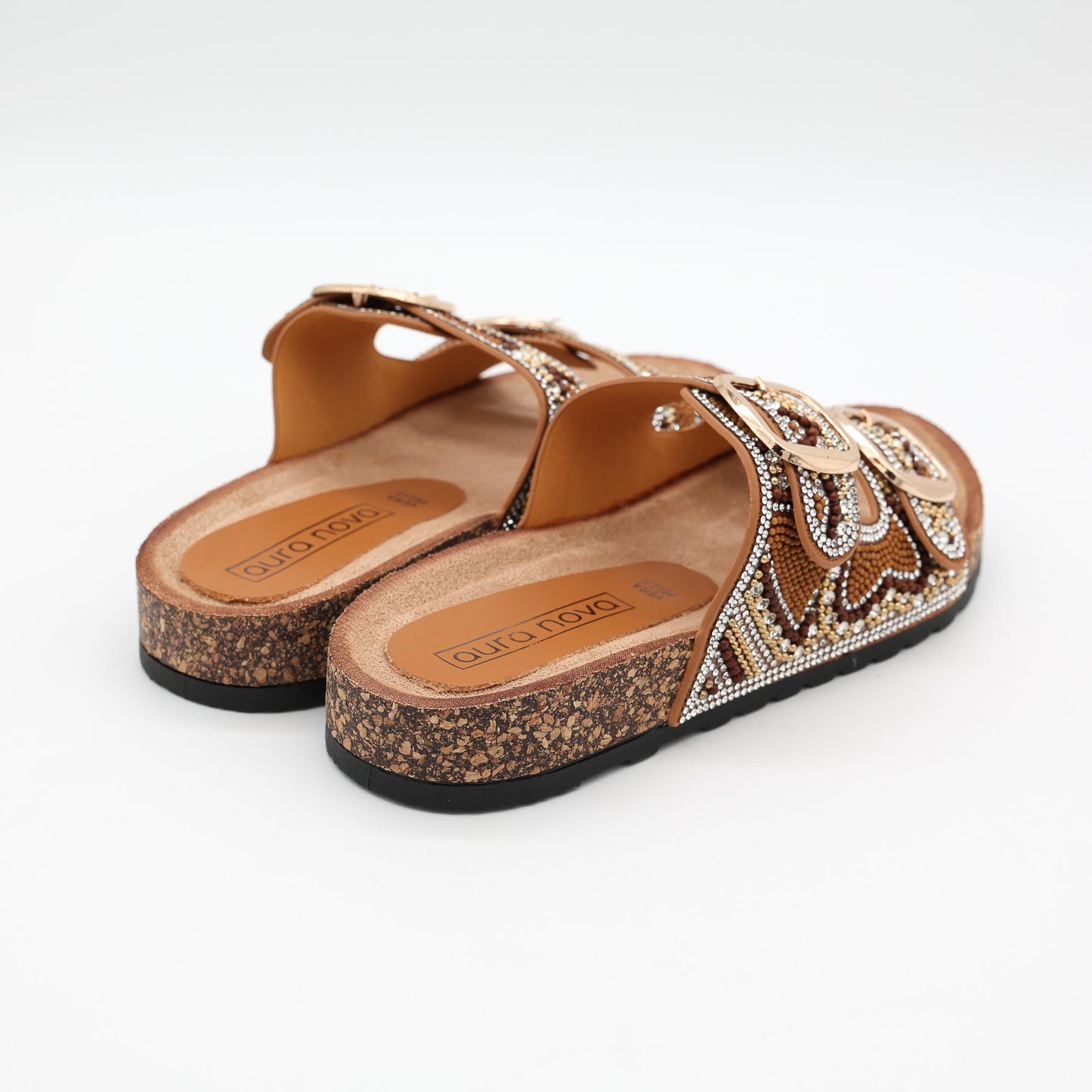 SANDALO BIO PERLINE CAMEL 