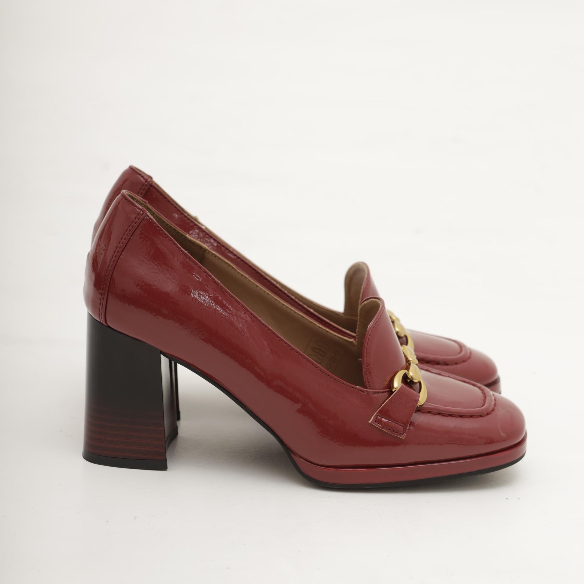MOCASSINO MORSETTO TACCO BORDEAUX 