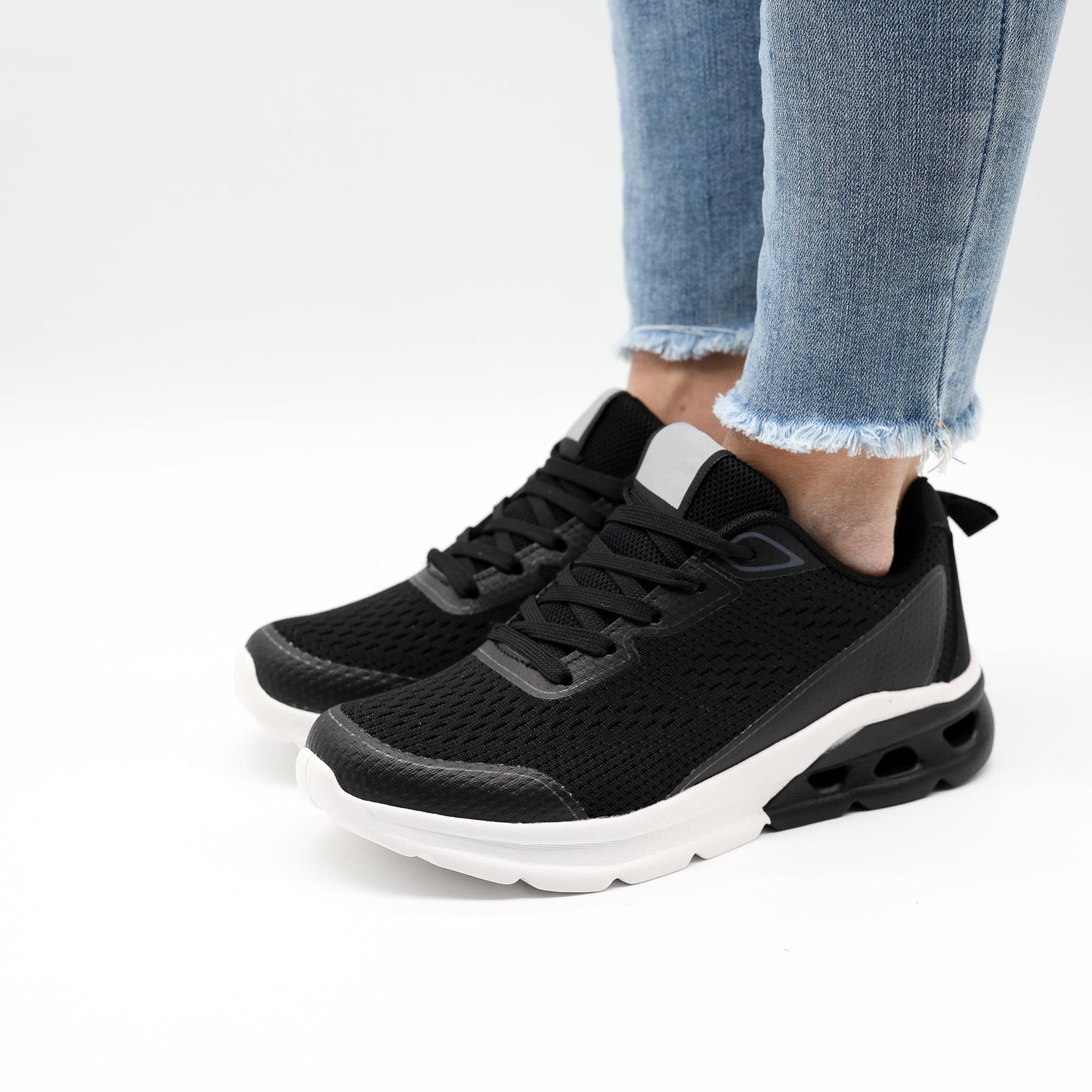 SNEAKERS MESH GOMMATA NERO 