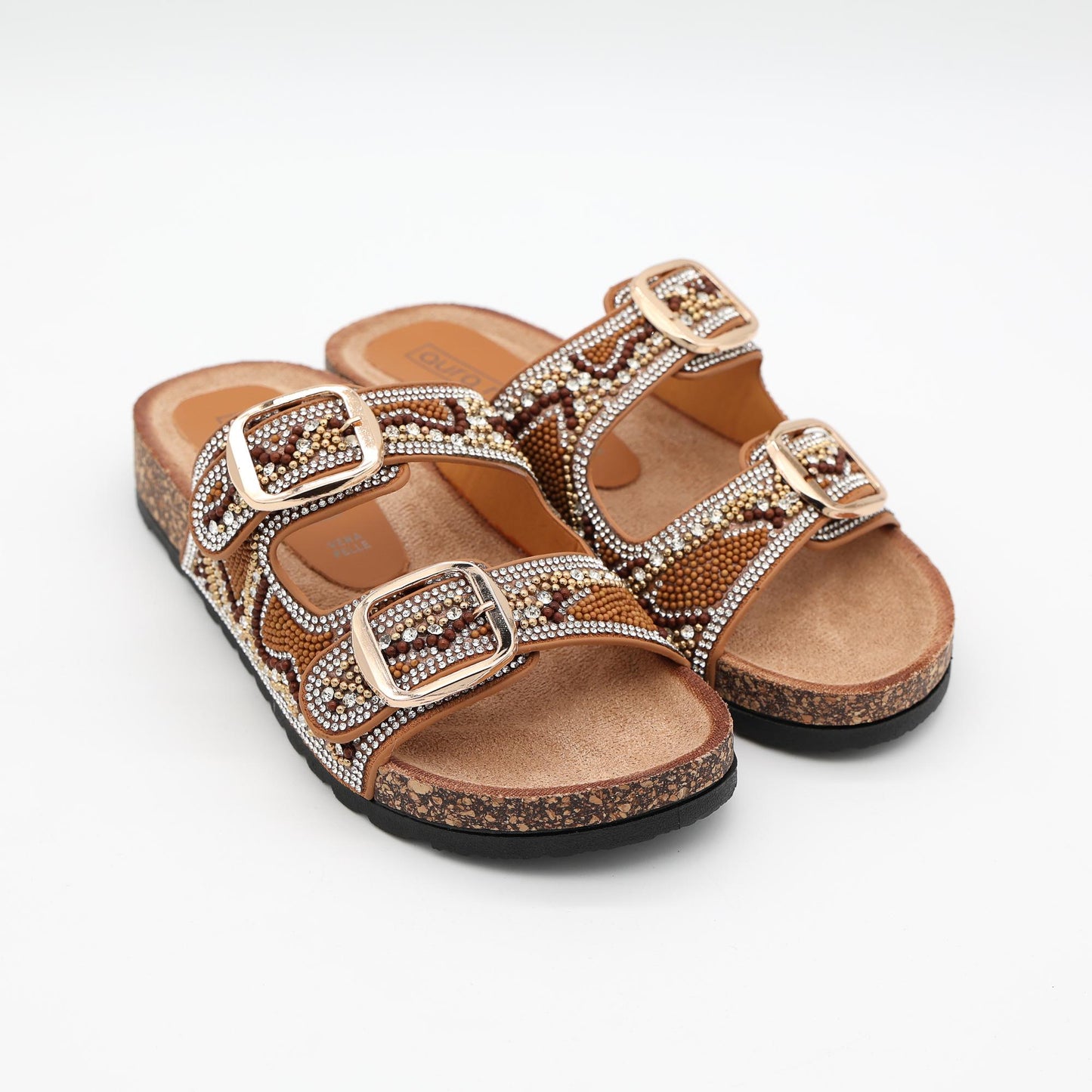 SANDALO BIO PERLINE CAMEL 