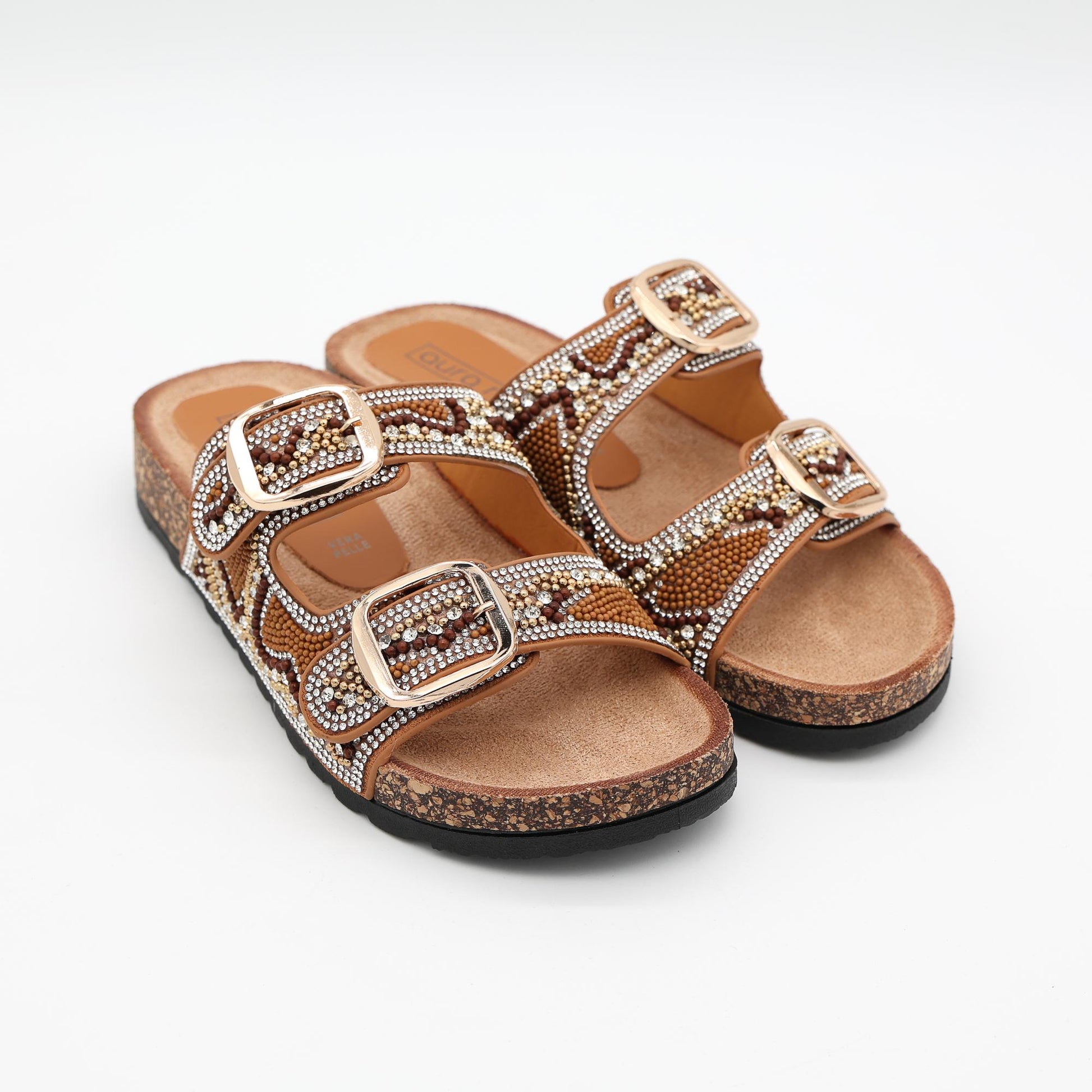 SANDALO BIO PERLINE CAMEL 
