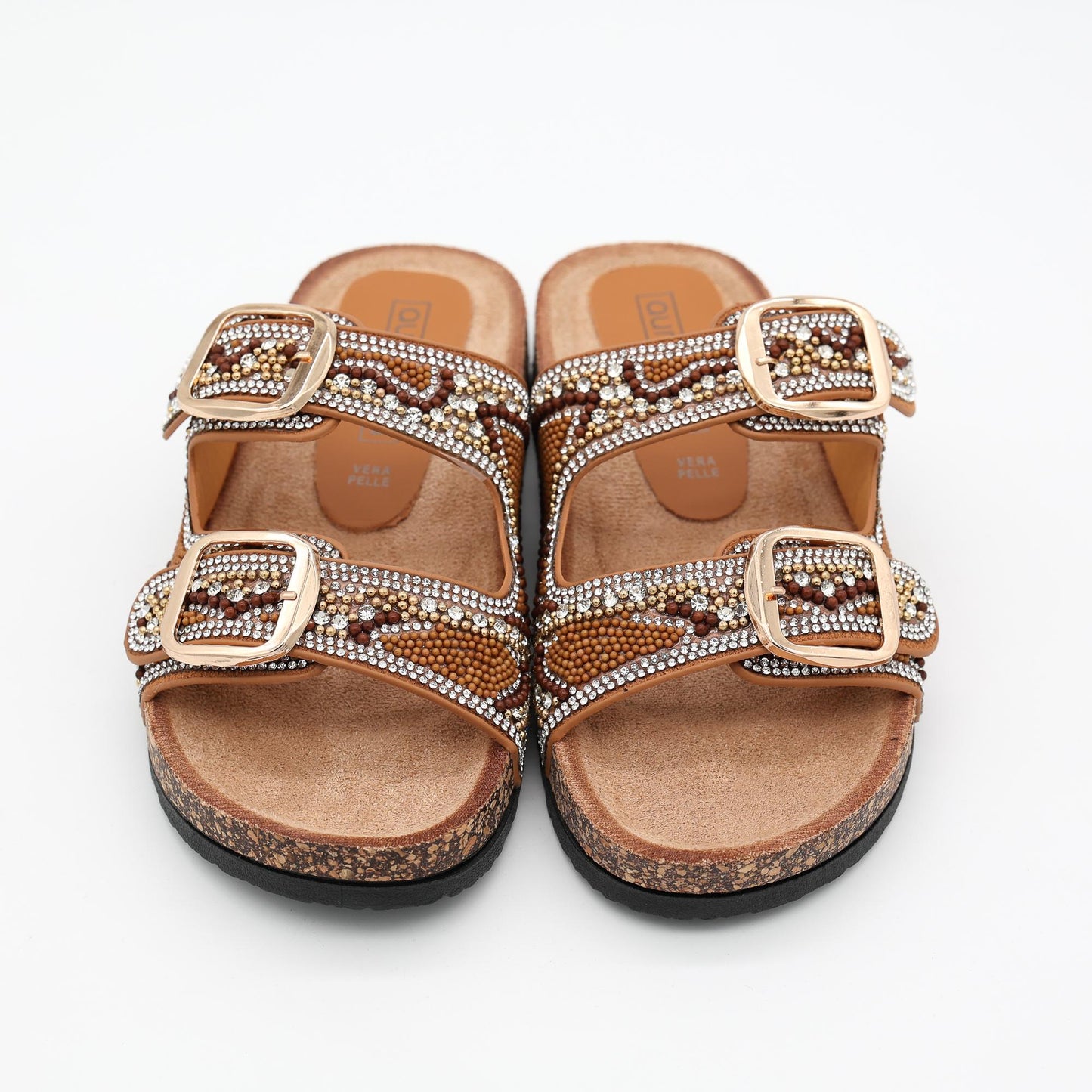 SANDALO BIO PERLINE CAMEL 