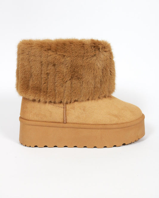 STIVALETTO MAMMUT RISVOLTATO CAMEL 