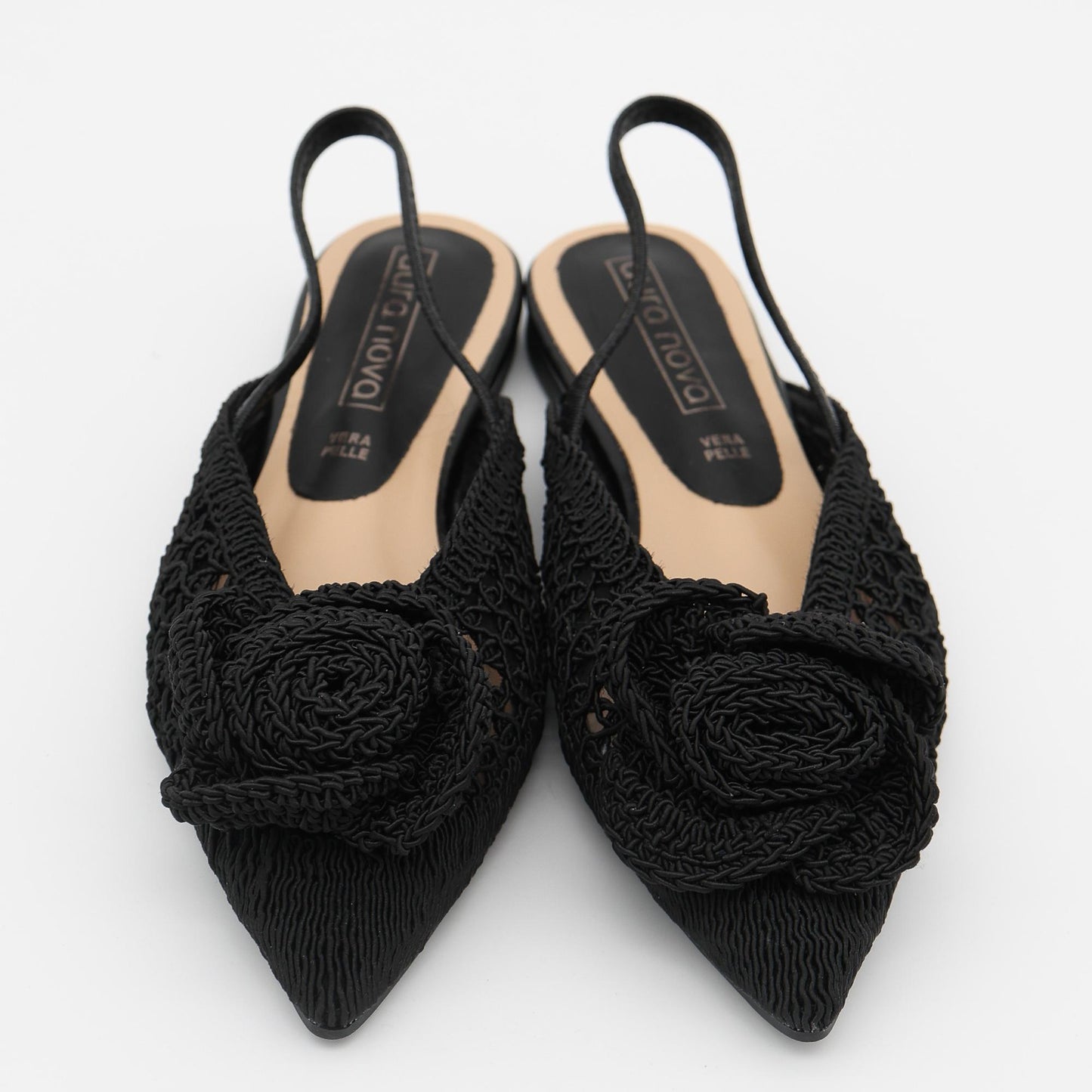 SLINGBACK CROCHET FIORE NERO 