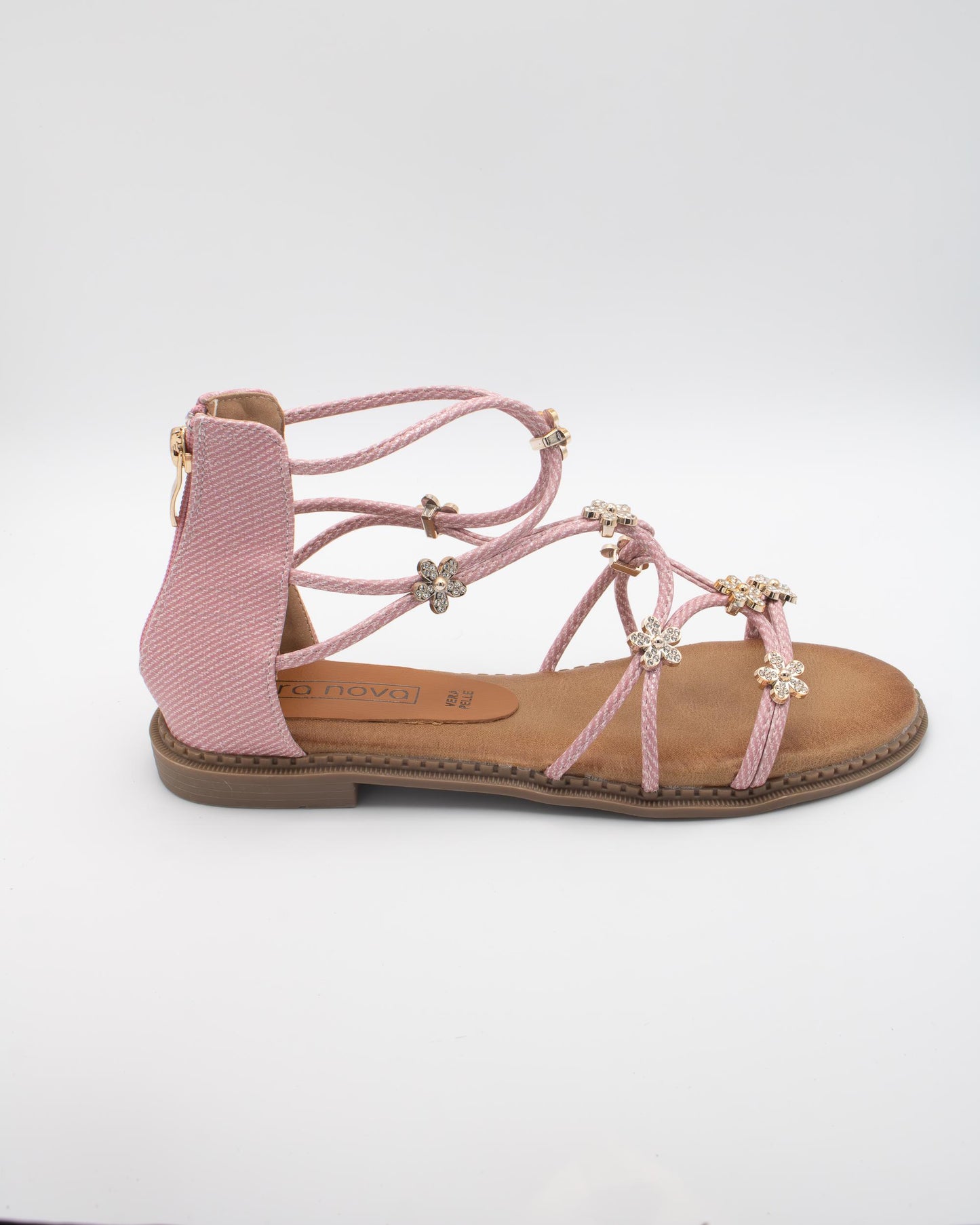 SANDALO FLAT FIORI ROSA 