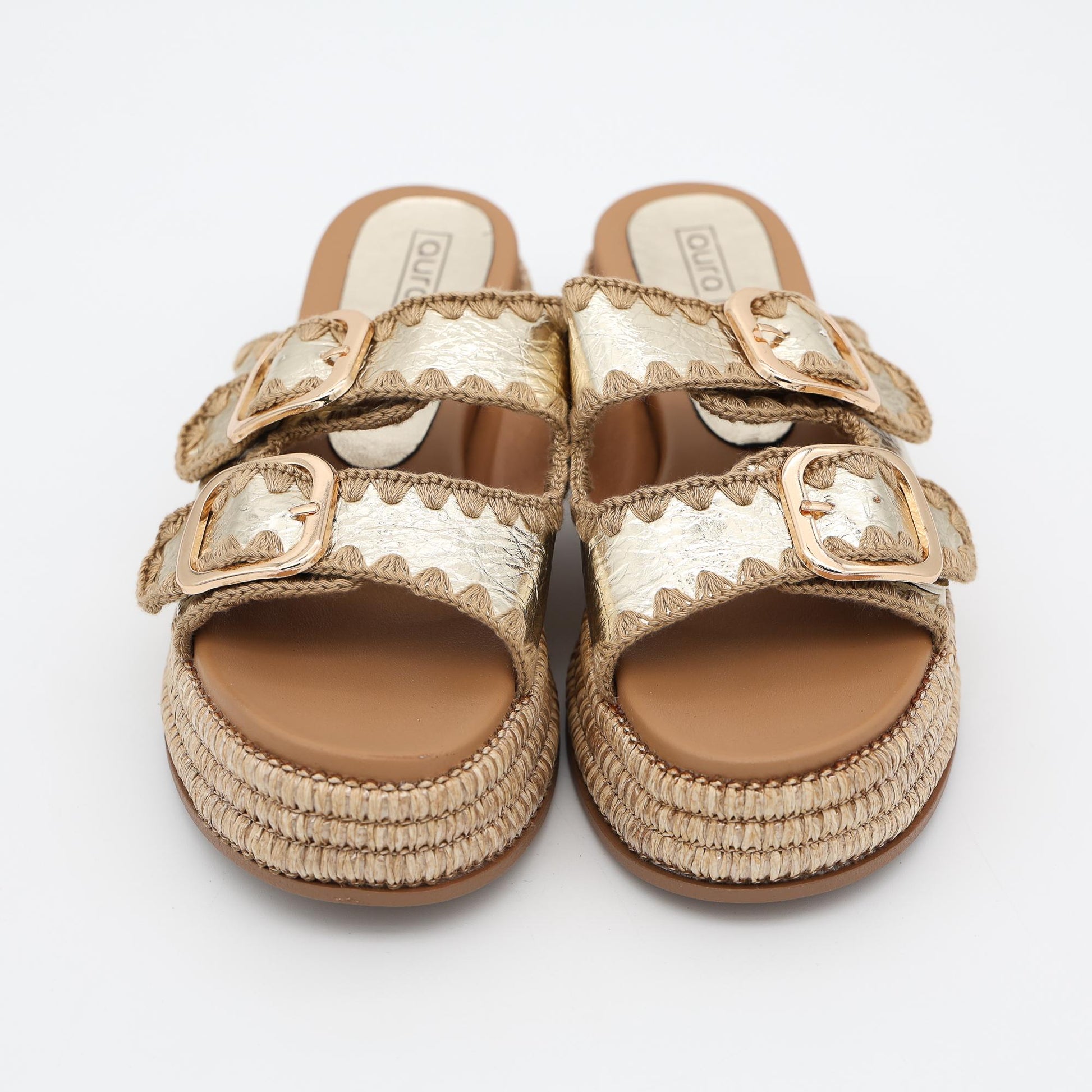 SANDALO FLATFORM CORDA ORO 