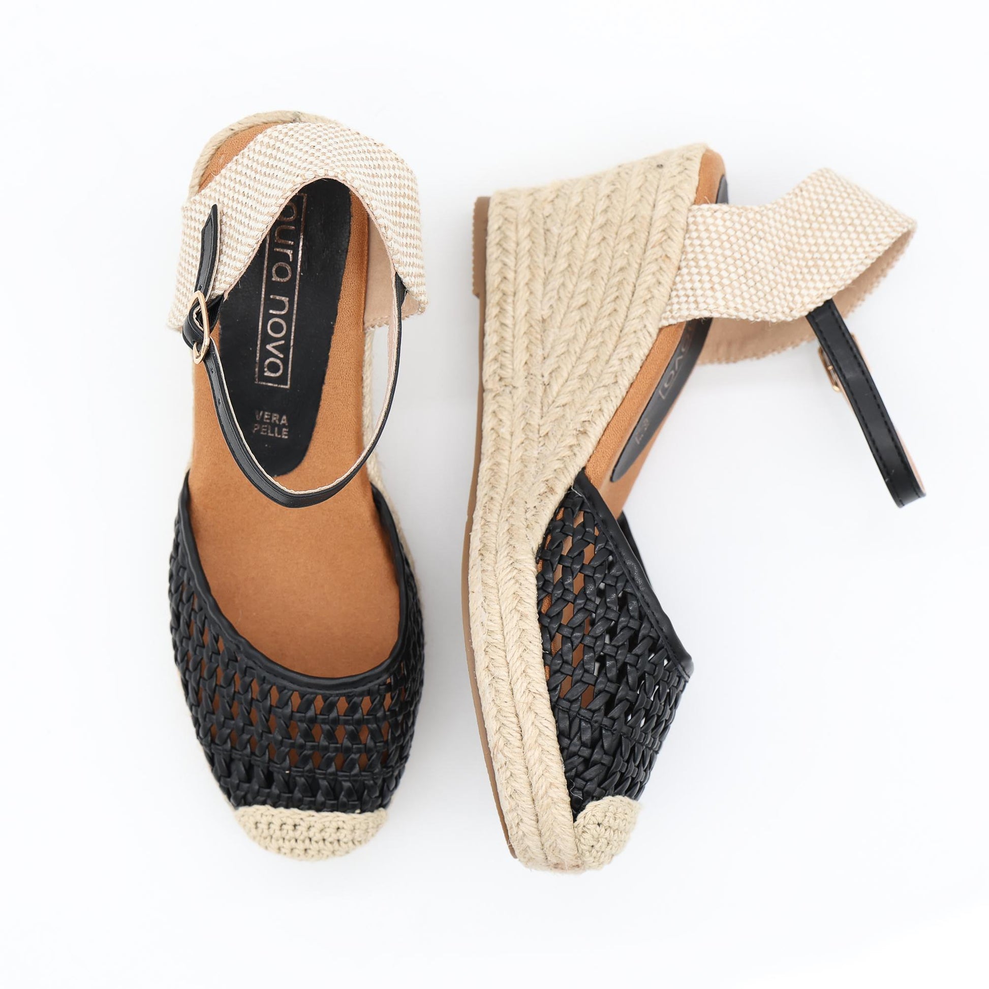 SANDALO CORDA ZEPPA CROCHET NERO 
