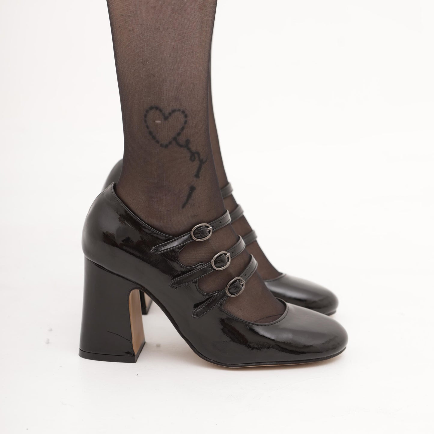 MARY JANE ALTA 3 CINTURINI NAPLACK NERO 