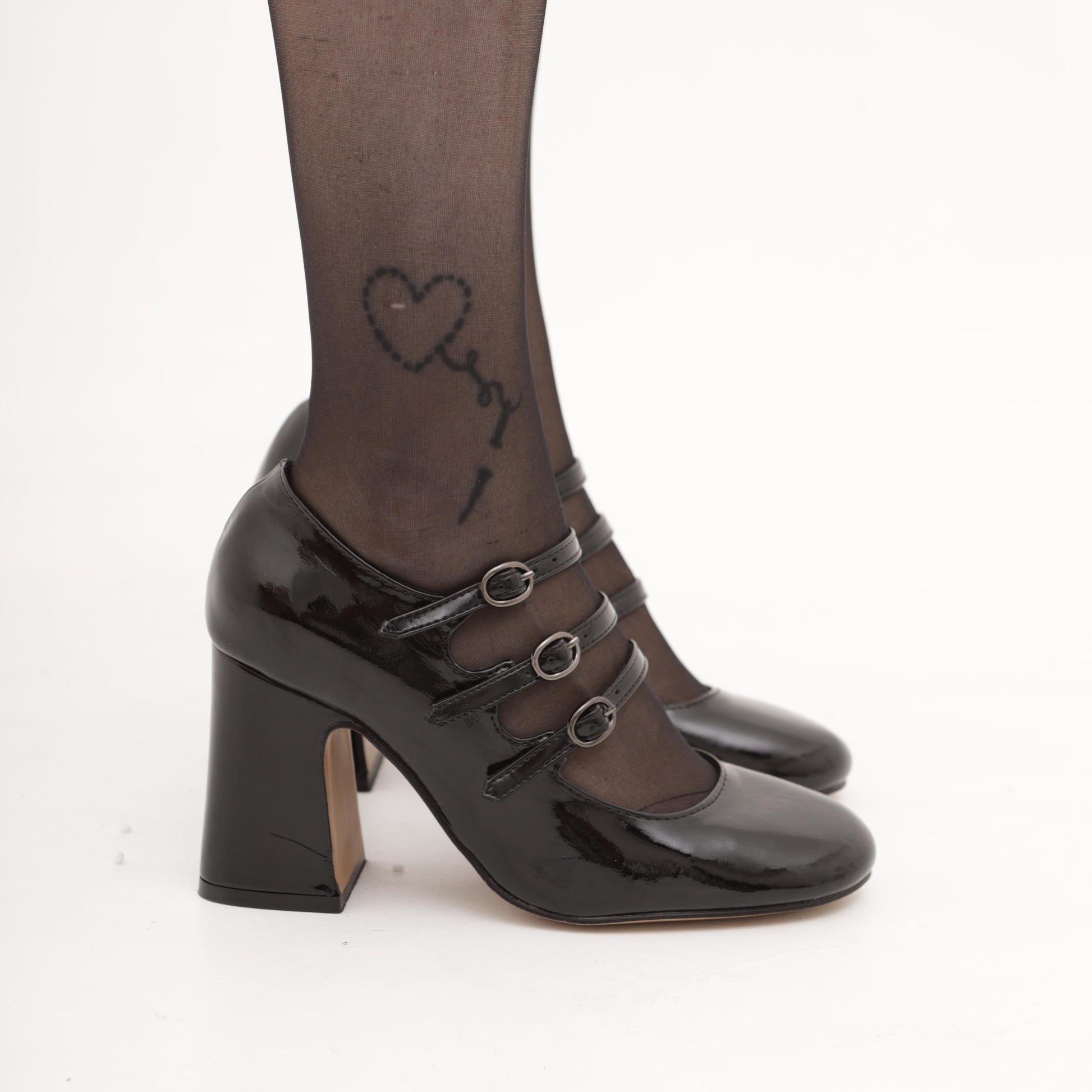 MARY JANE ALTA 3 CINTURINI NAPLACK NERO 