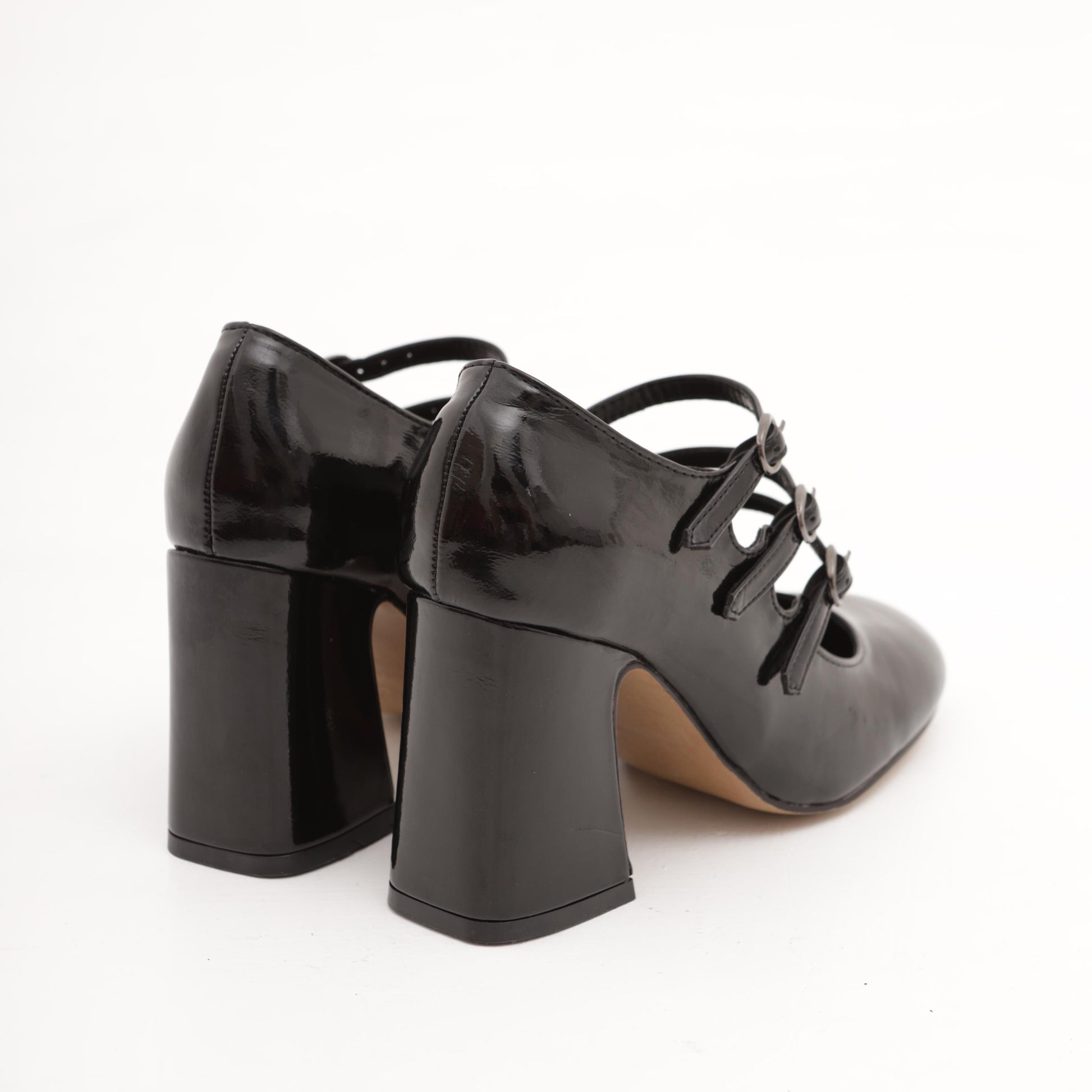 MARY JANE ALTA 3 CINTURINI NAPLACK NERO 