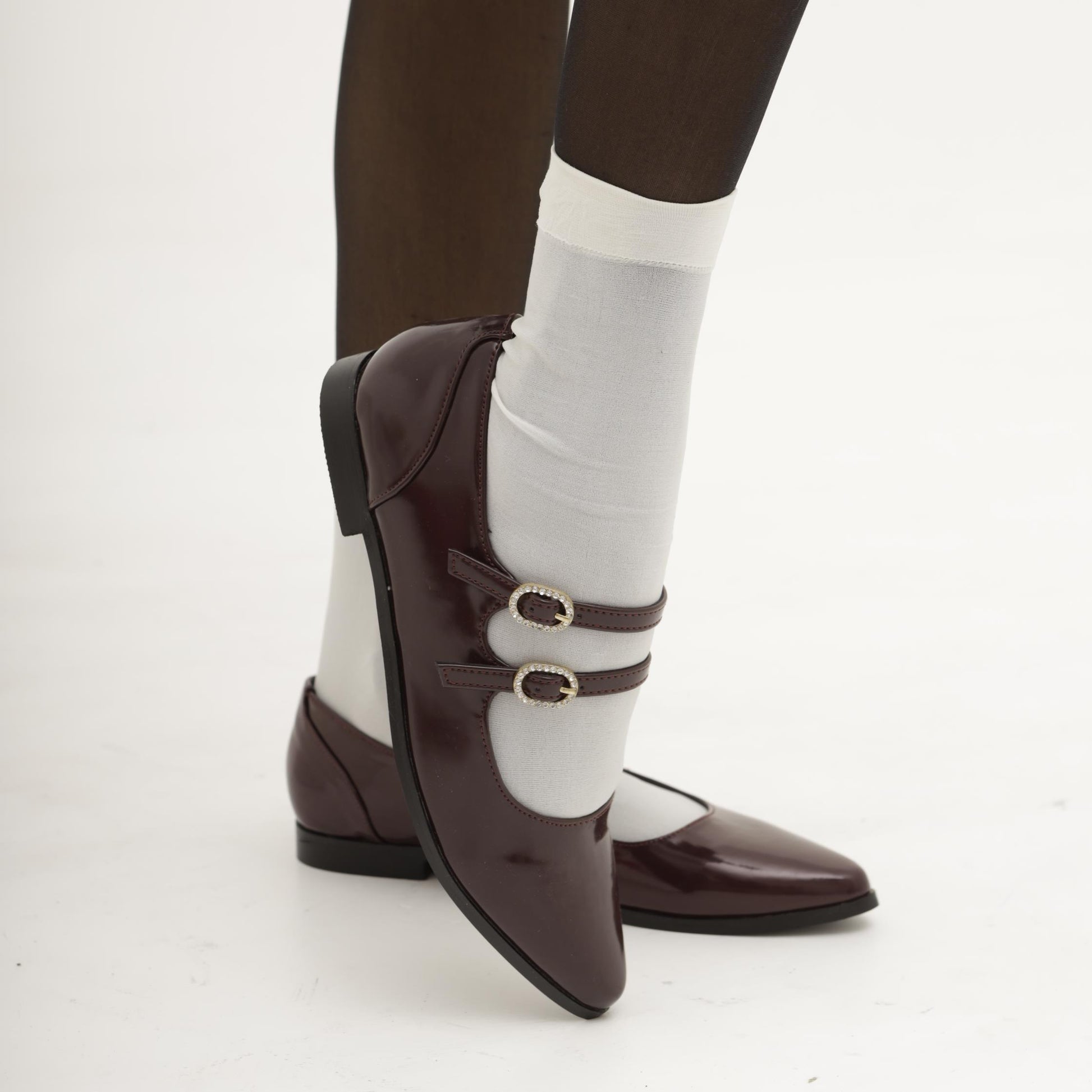 MARY JANE FLAT 2 CINTURINI BORDEAUX 