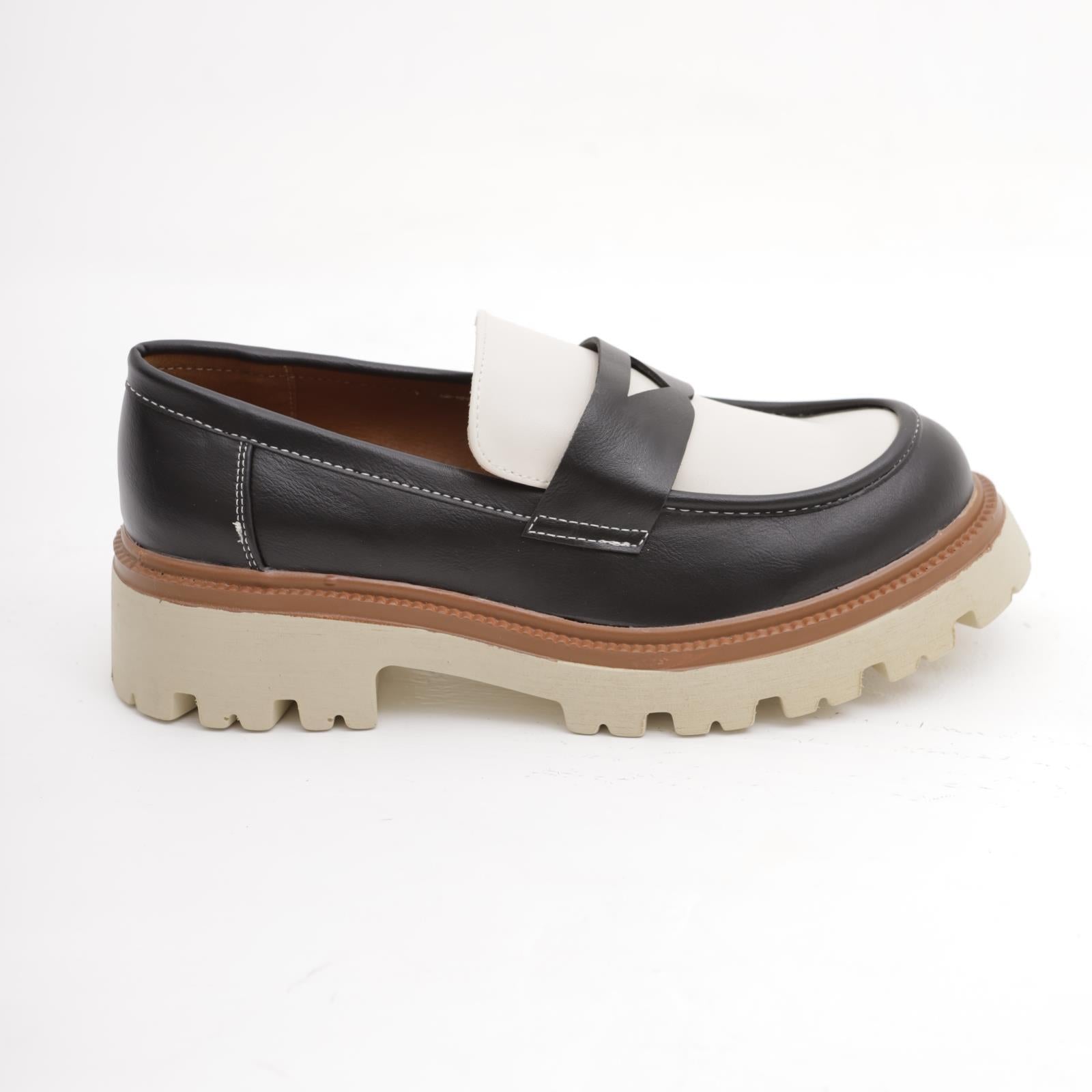 MOCASSINO BICOLORE NERO 
