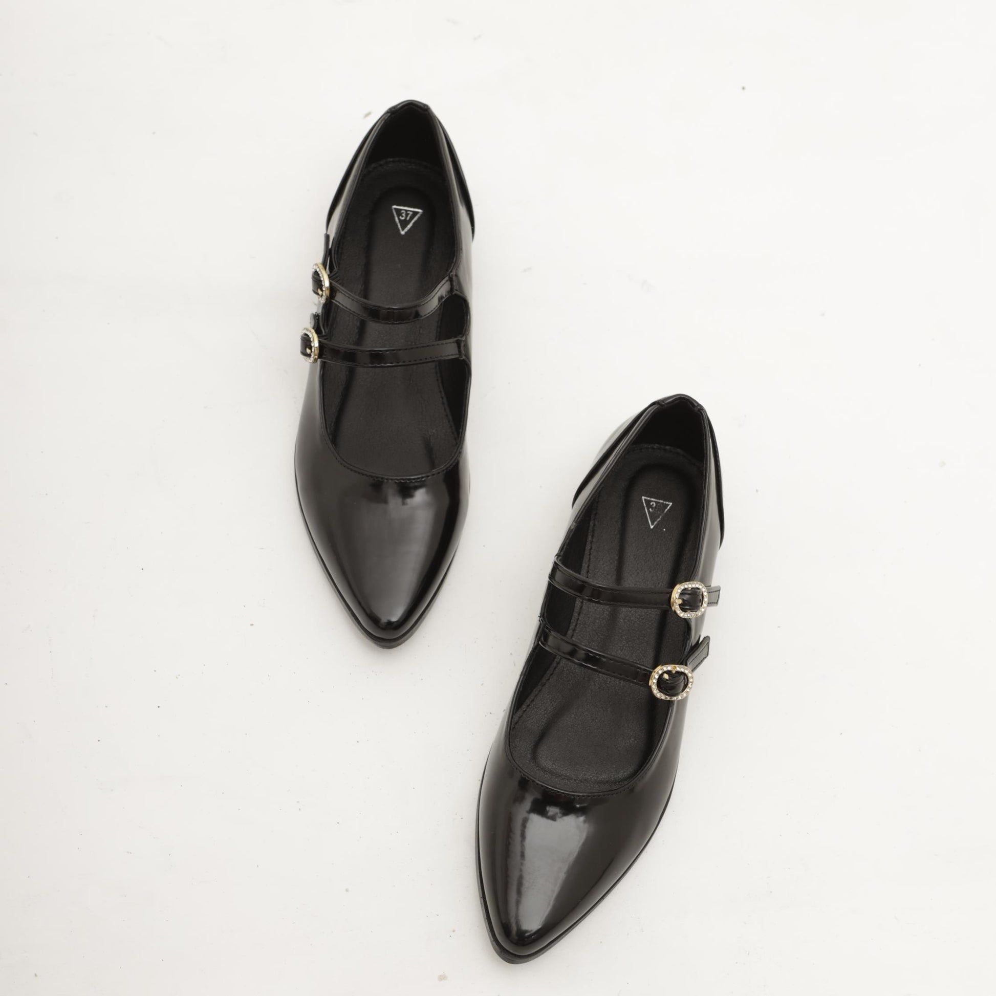 MARY JANE FLAT 2 CINTURINI NERO 