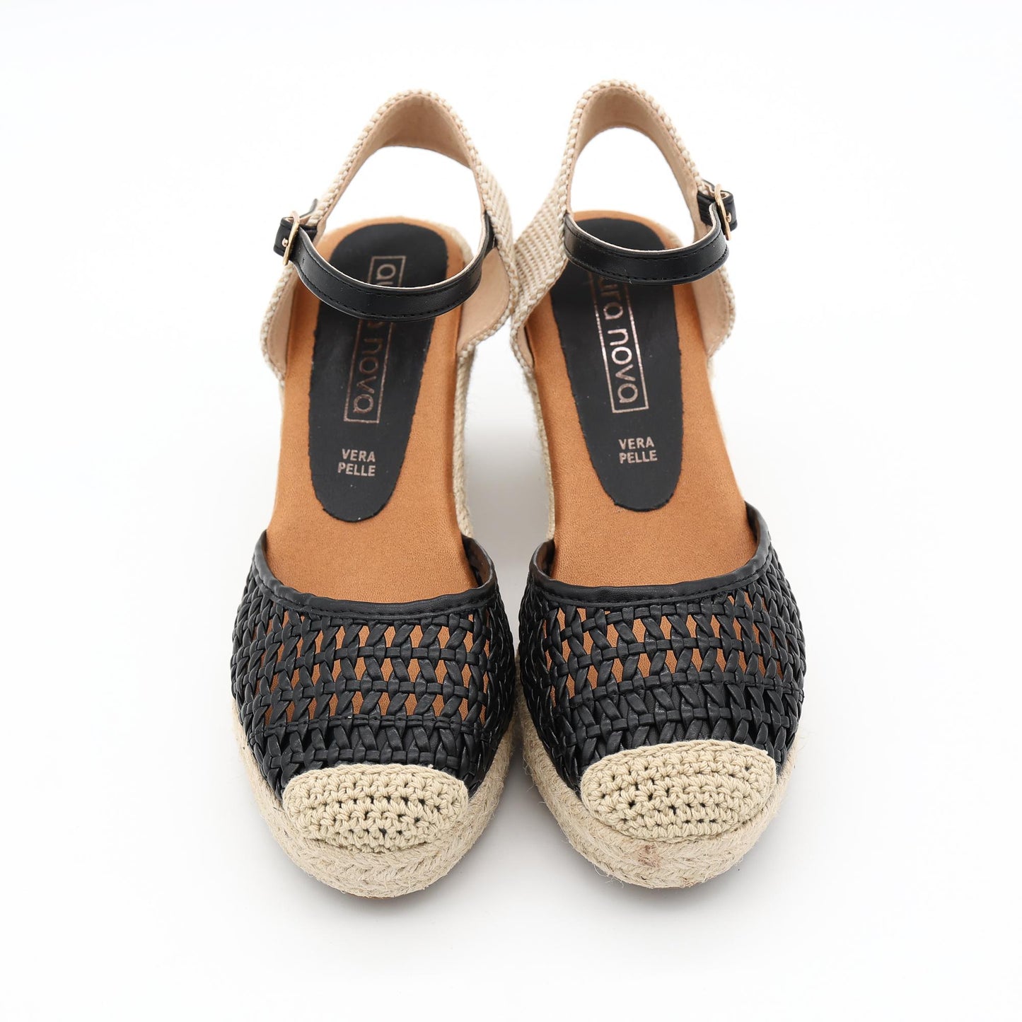 SANDALO CORDA ZEPPA CROCHET NERO 