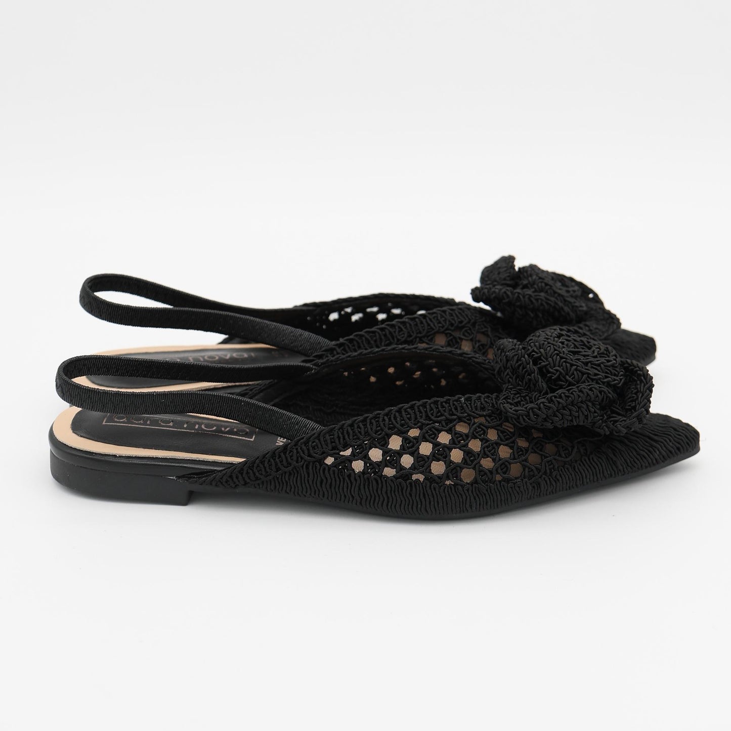 SLINGBACK CROCHET FIORE NERO 
