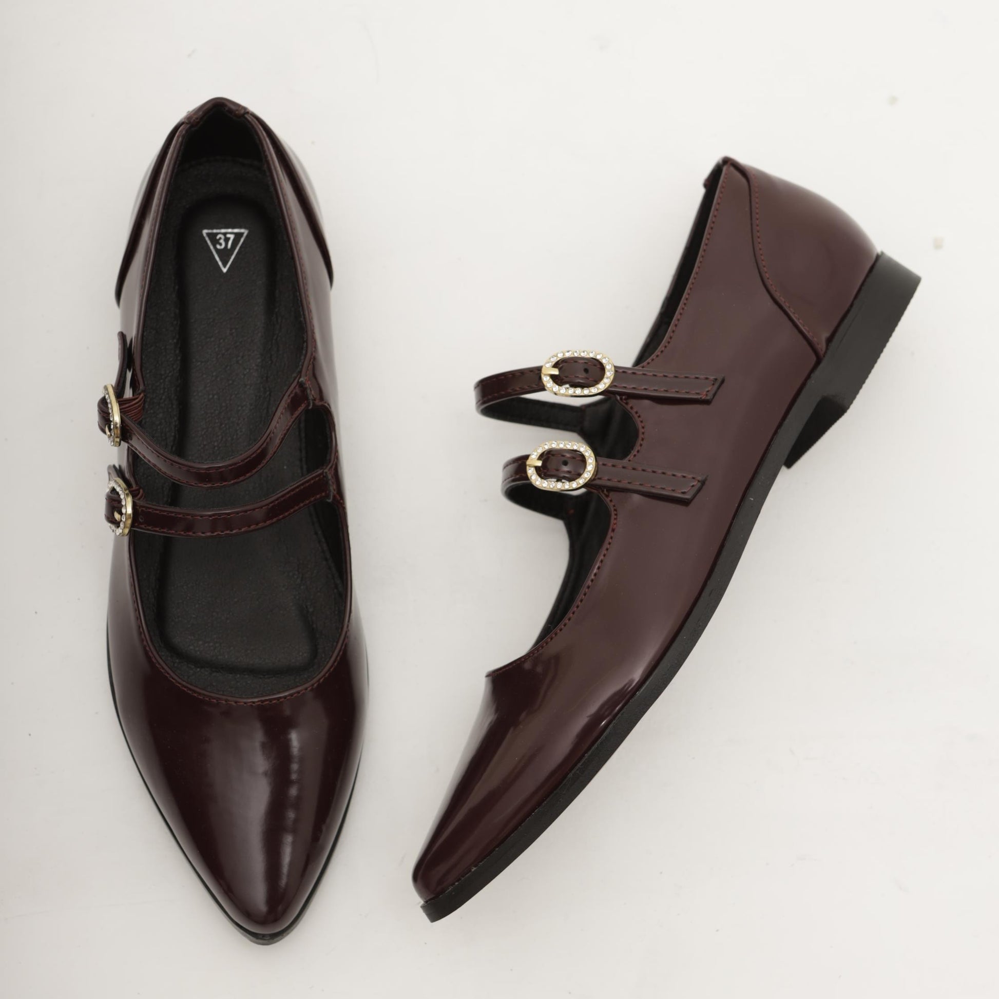 MARY JANE FLAT 2 CINTURINI BORDEAUX 