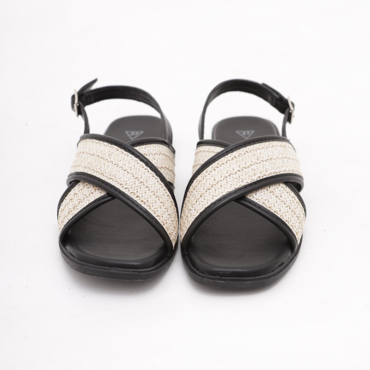 SANDALO FLAT INCROCIATO NERO 