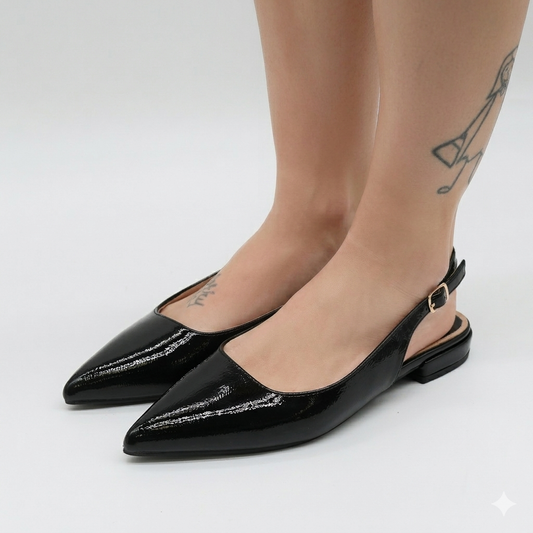 SLINGBACK FLAT NERO 