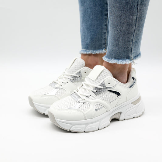 SNEAKERS TRACK JACQUARD BIANCO 